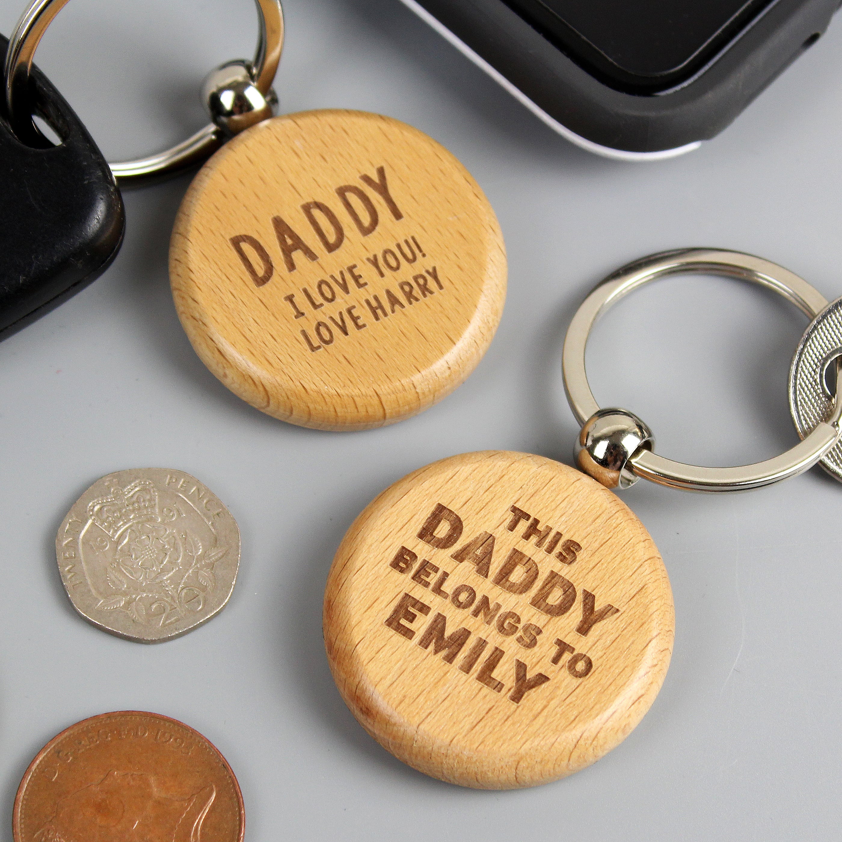 Personalised This... Belongs To Wooden Keyring