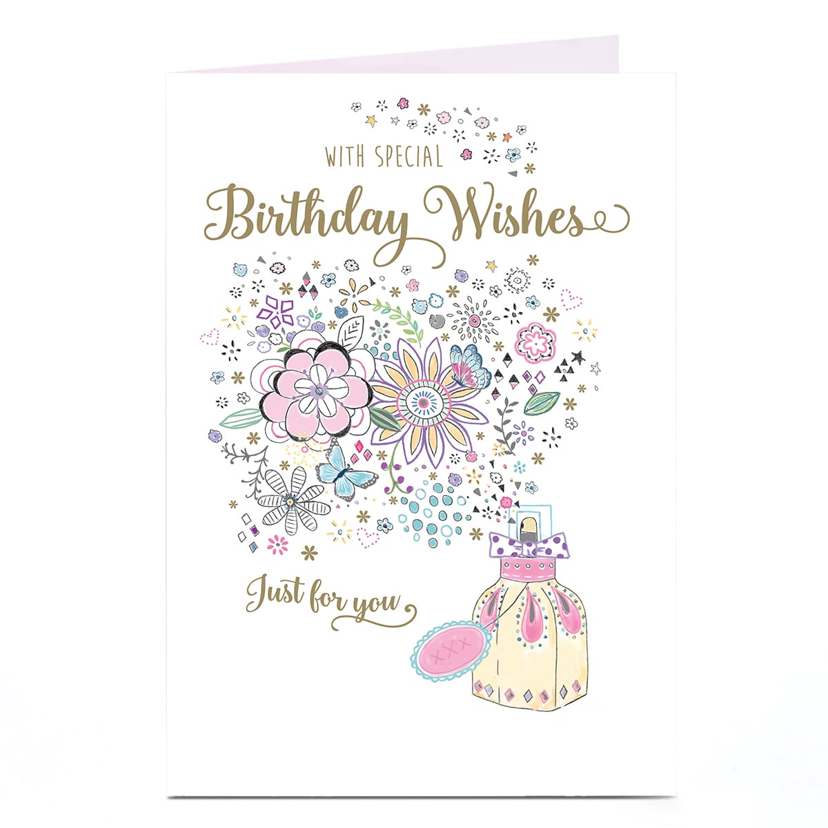 Birthday Card - Flowers & Perfume Bottle
