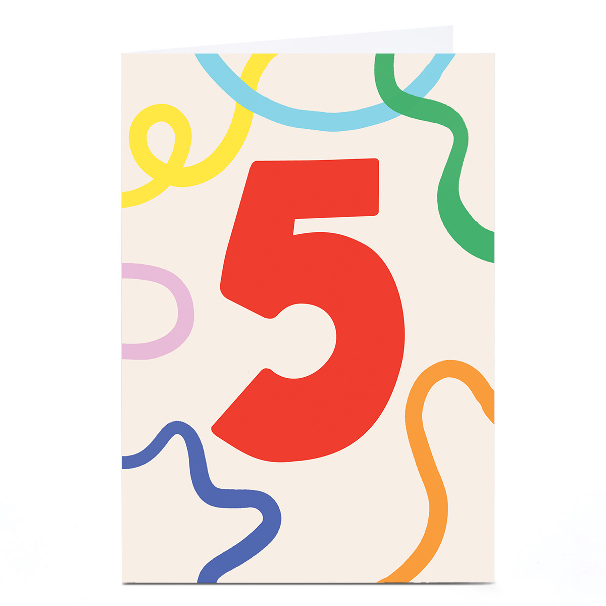 5th Birthday Card - Colourful Squiggles