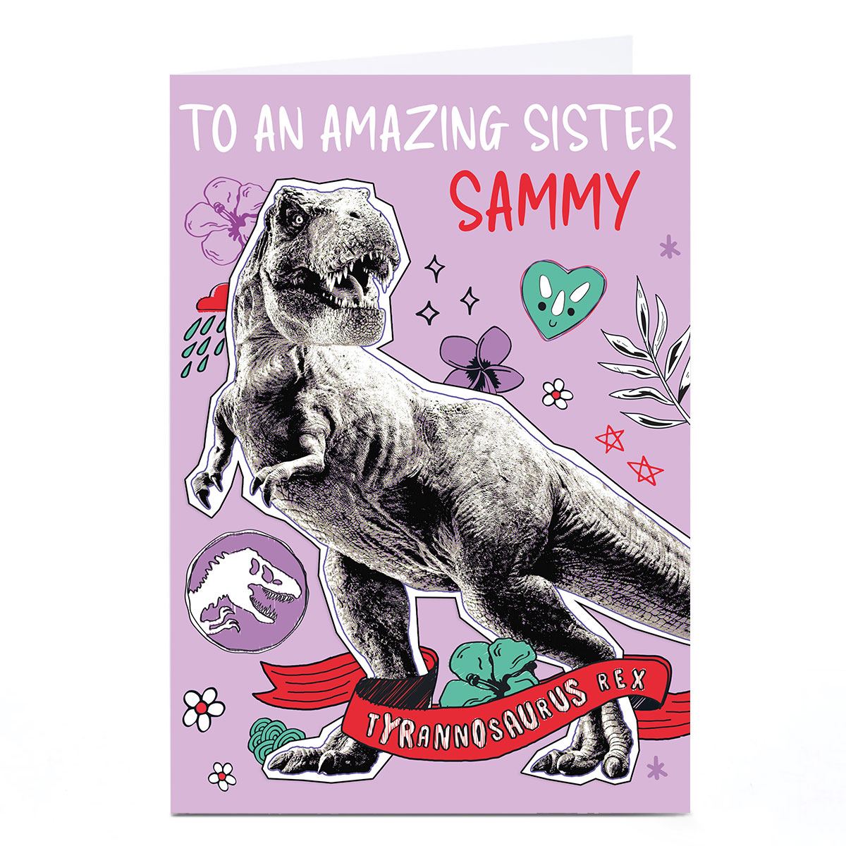 Personalised Birthday Card - Dinosaur Illustration