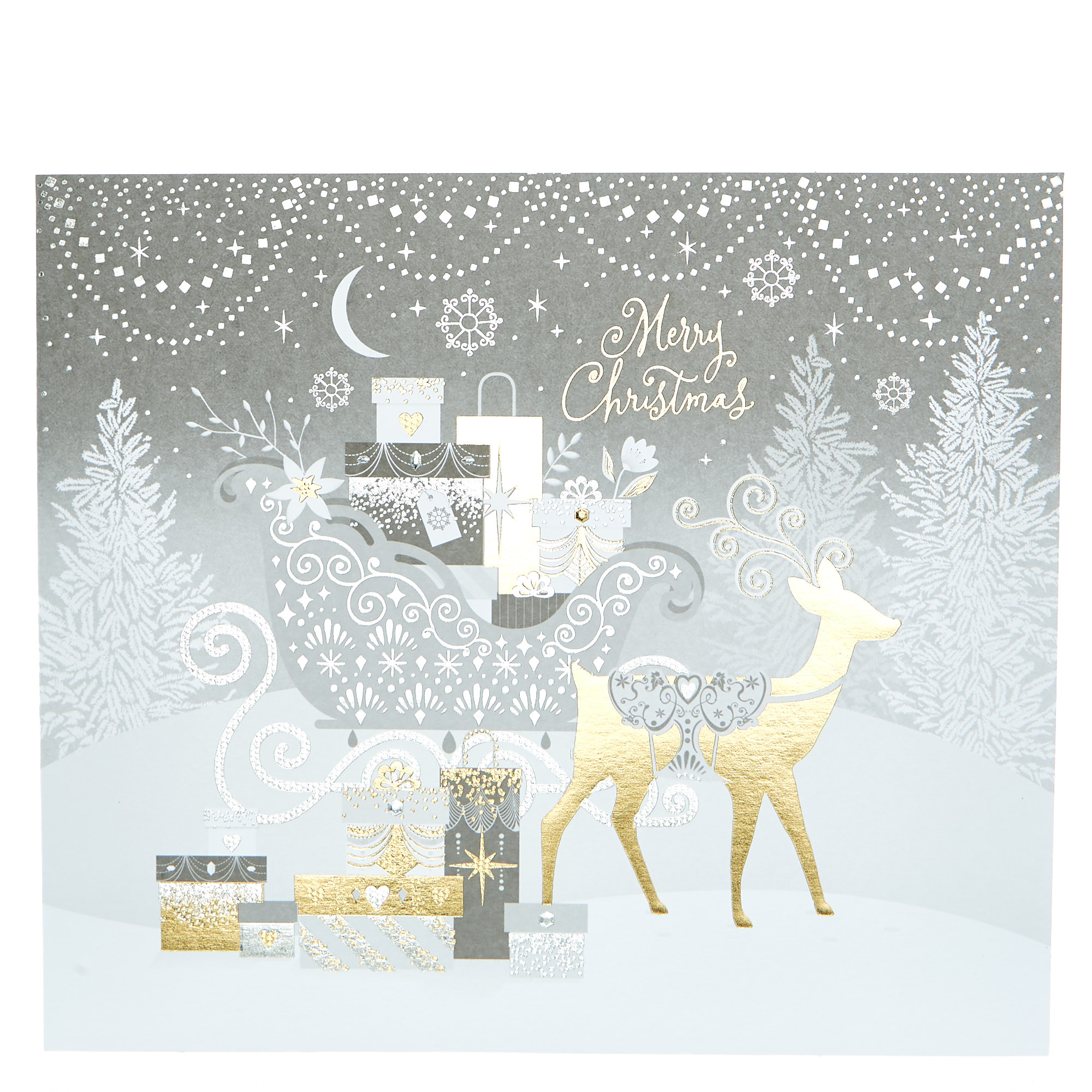 Box of 12 Deluxe Sleigh & Gifts Charity Christmas Cards - 2 Designs