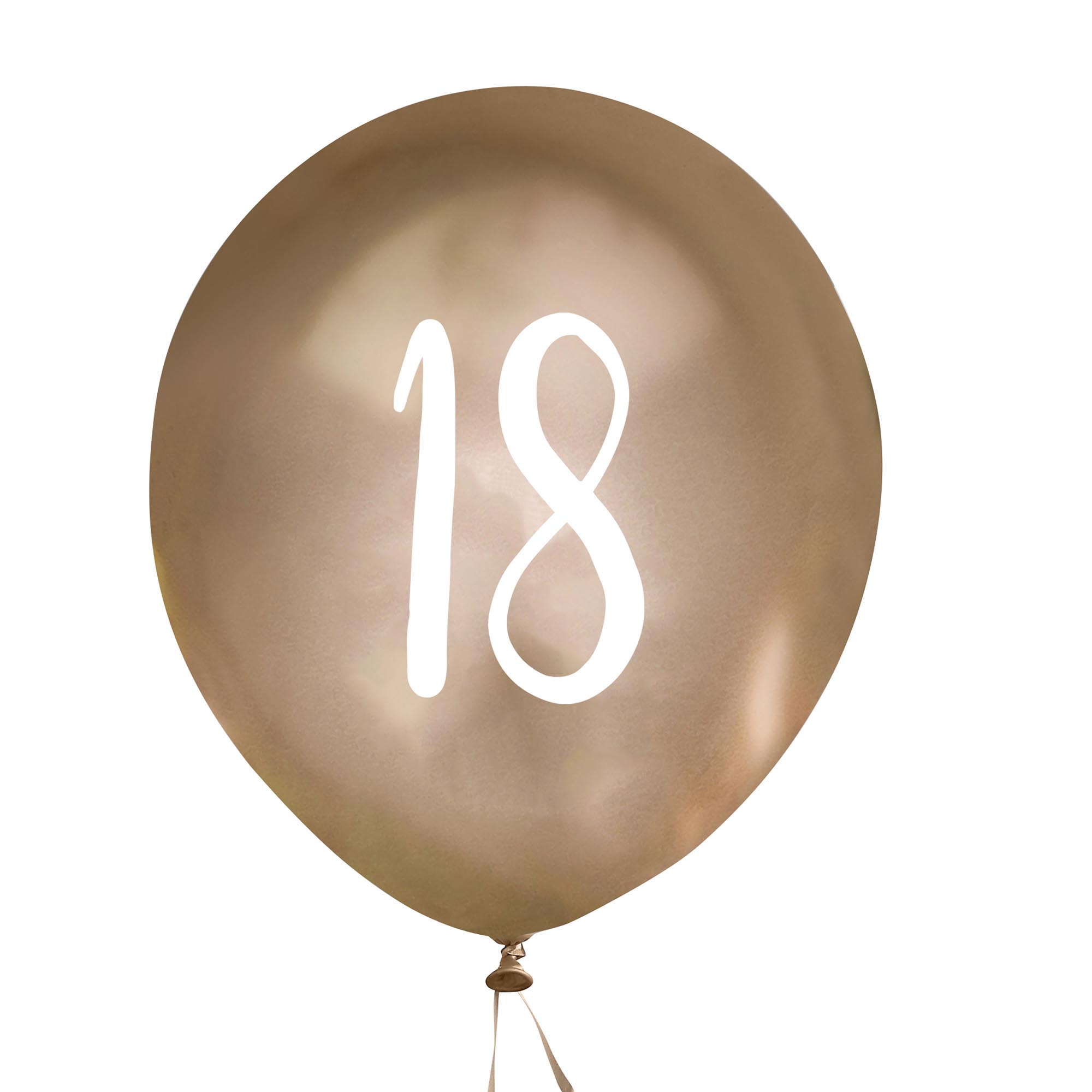 Metallic Gold Number Latex Balloons - Pack of 5 (Milestone Ages)