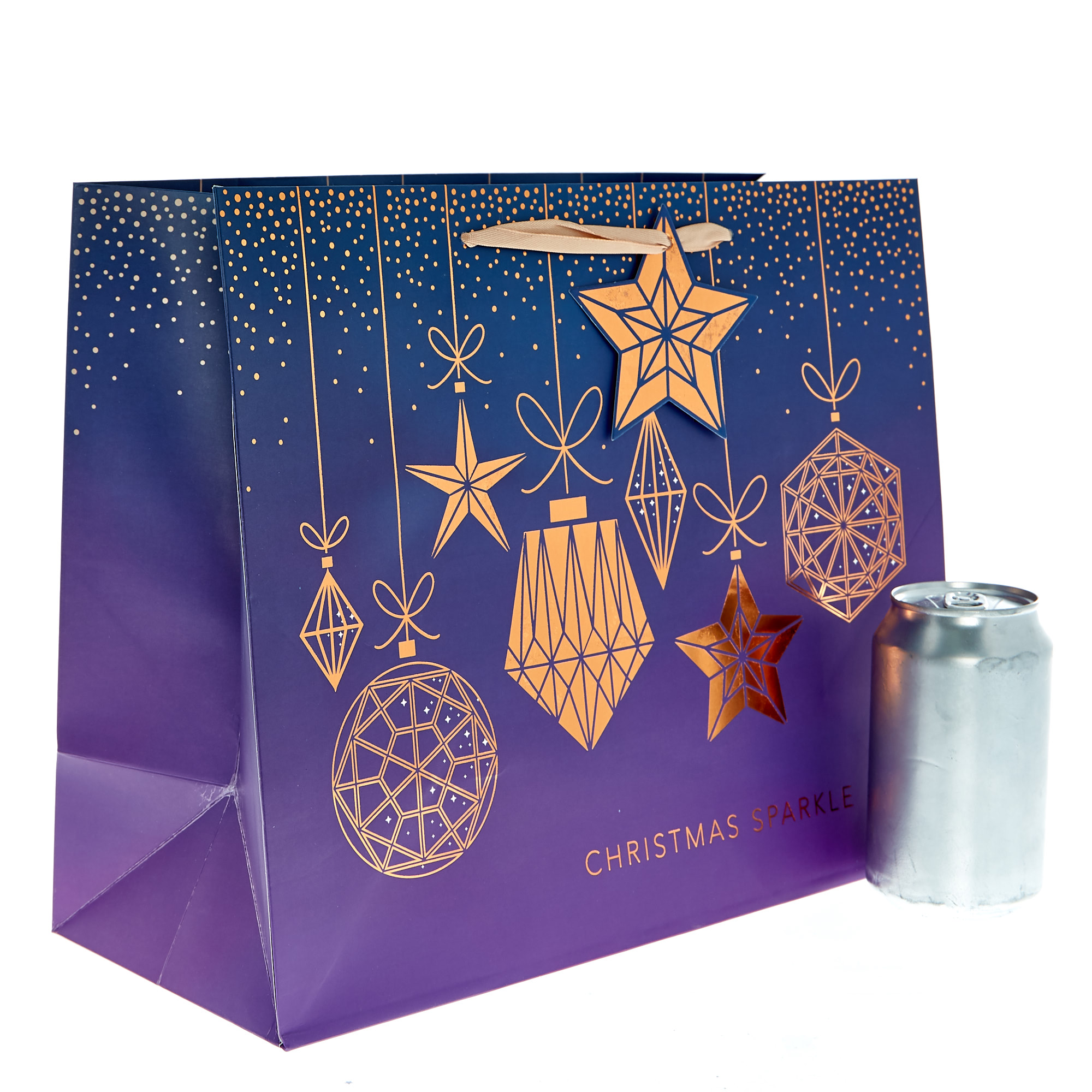 Large Landscape Purple Baubles Christmas Gift Bag