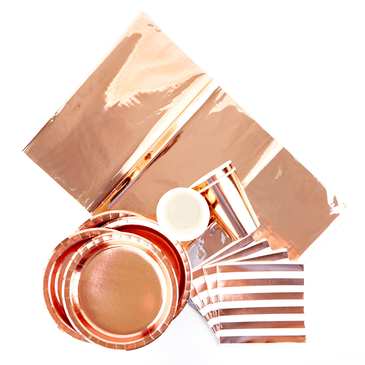 Rose Gold Party Tableware Bundle - 16 Guests