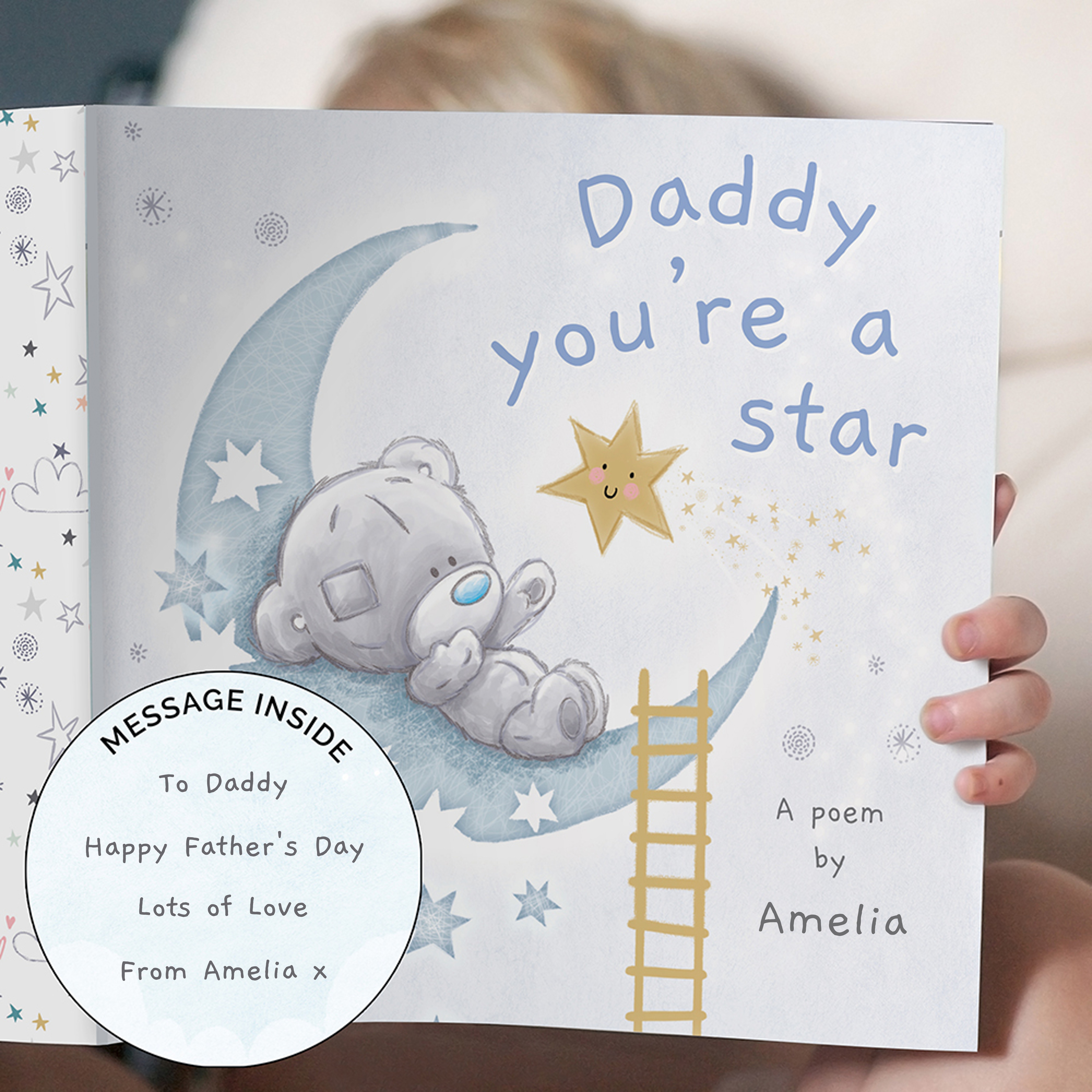 Personalised Tiny Tatty Teddy Daddy You're A Star Poem Book