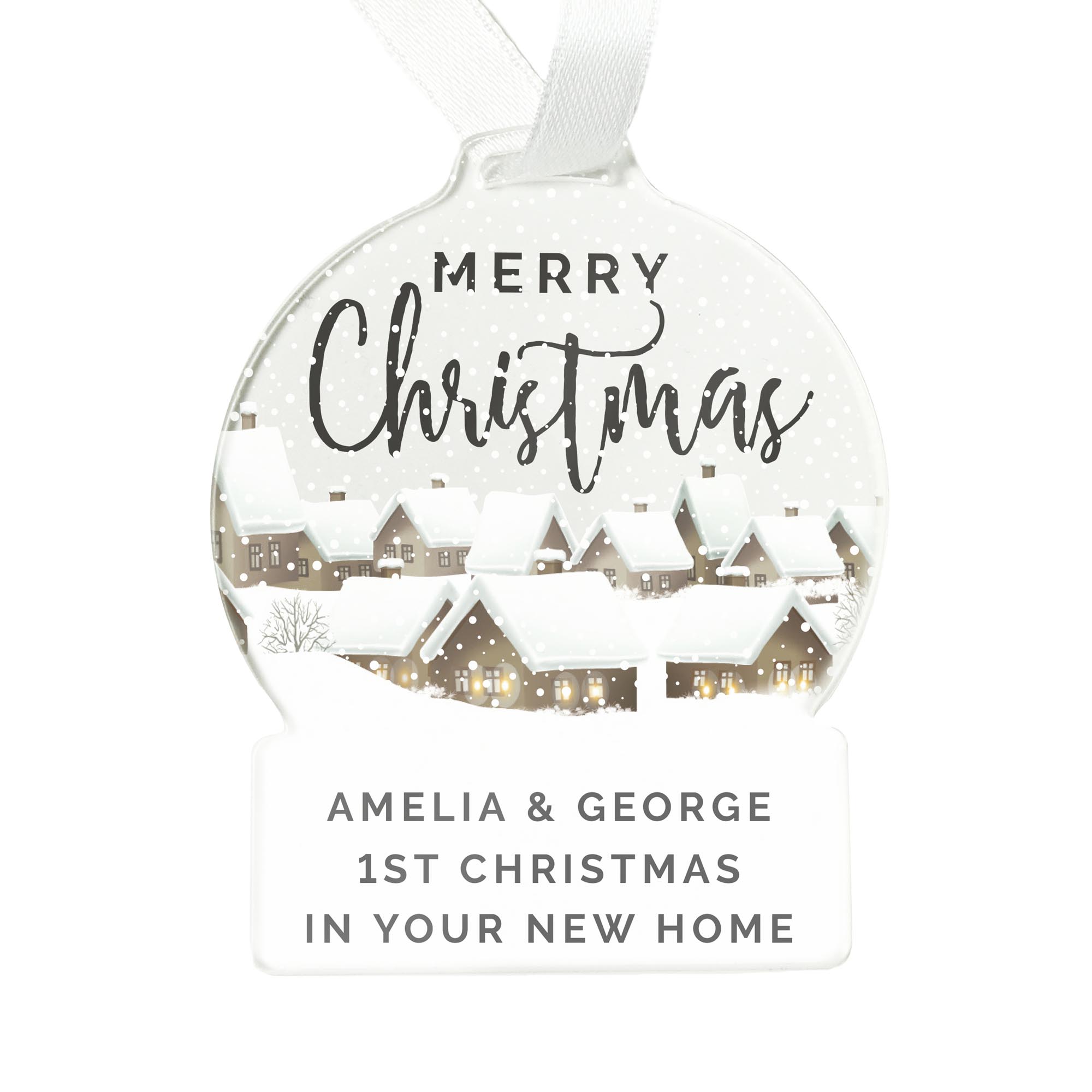 Image of Personalised Christmas Home Acrylic Snowglobe Decoration | Christmas Gifts