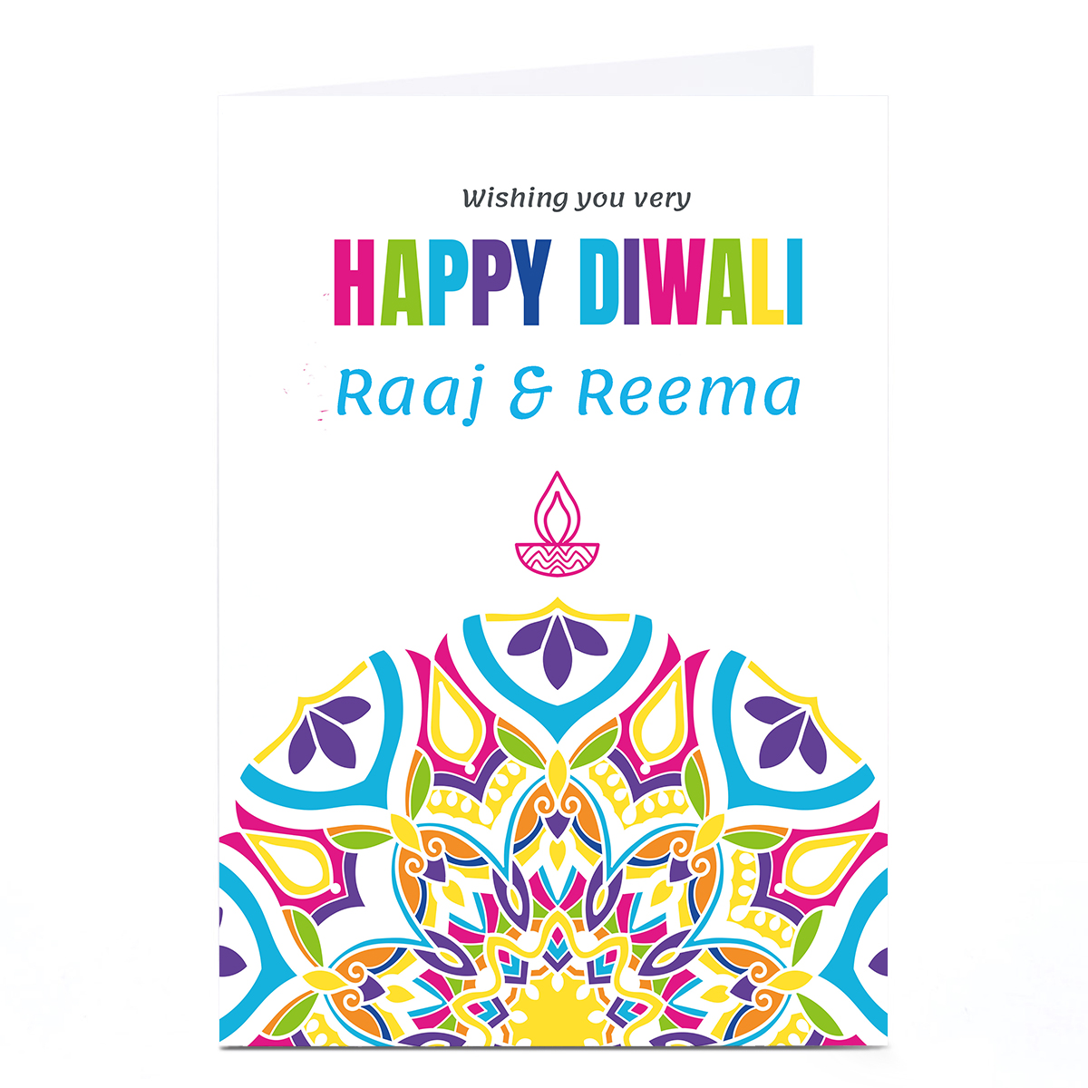Personalised Roshah Designs Diwali Card - Colourful