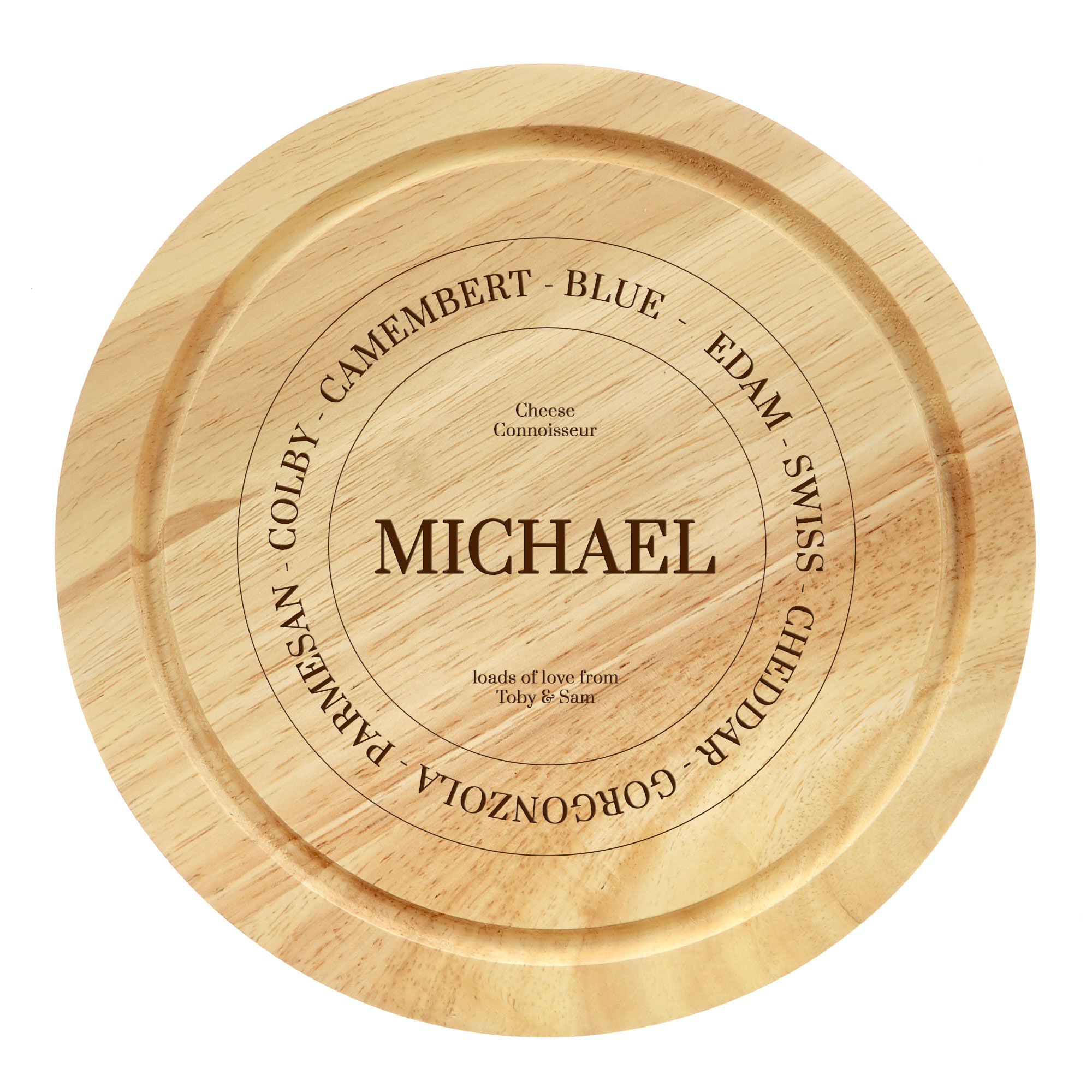 Personalised Engraved Wooden Cheeseboard Set - Cheese Connoisseur