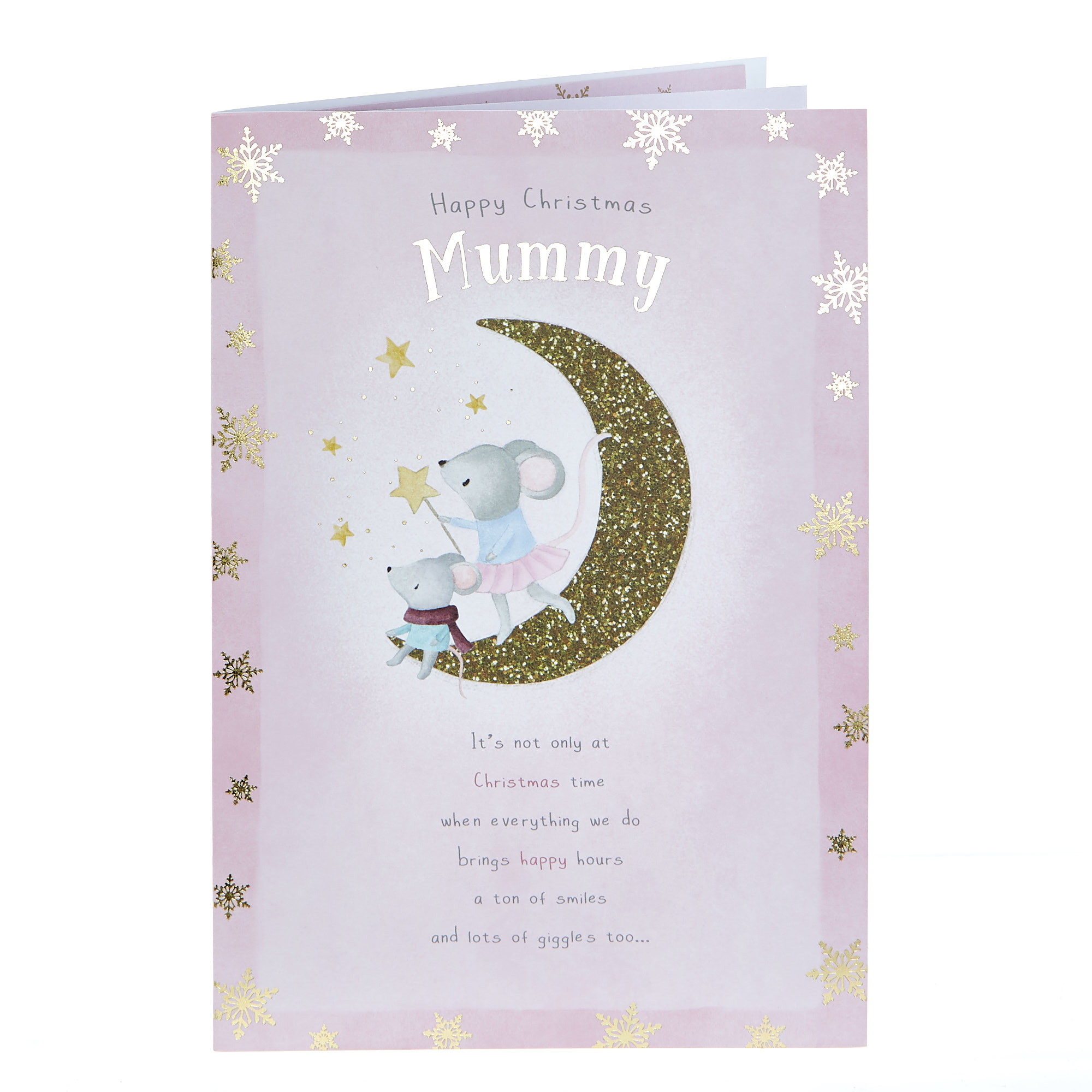 Christmas Card - Mummy Mice On Moon