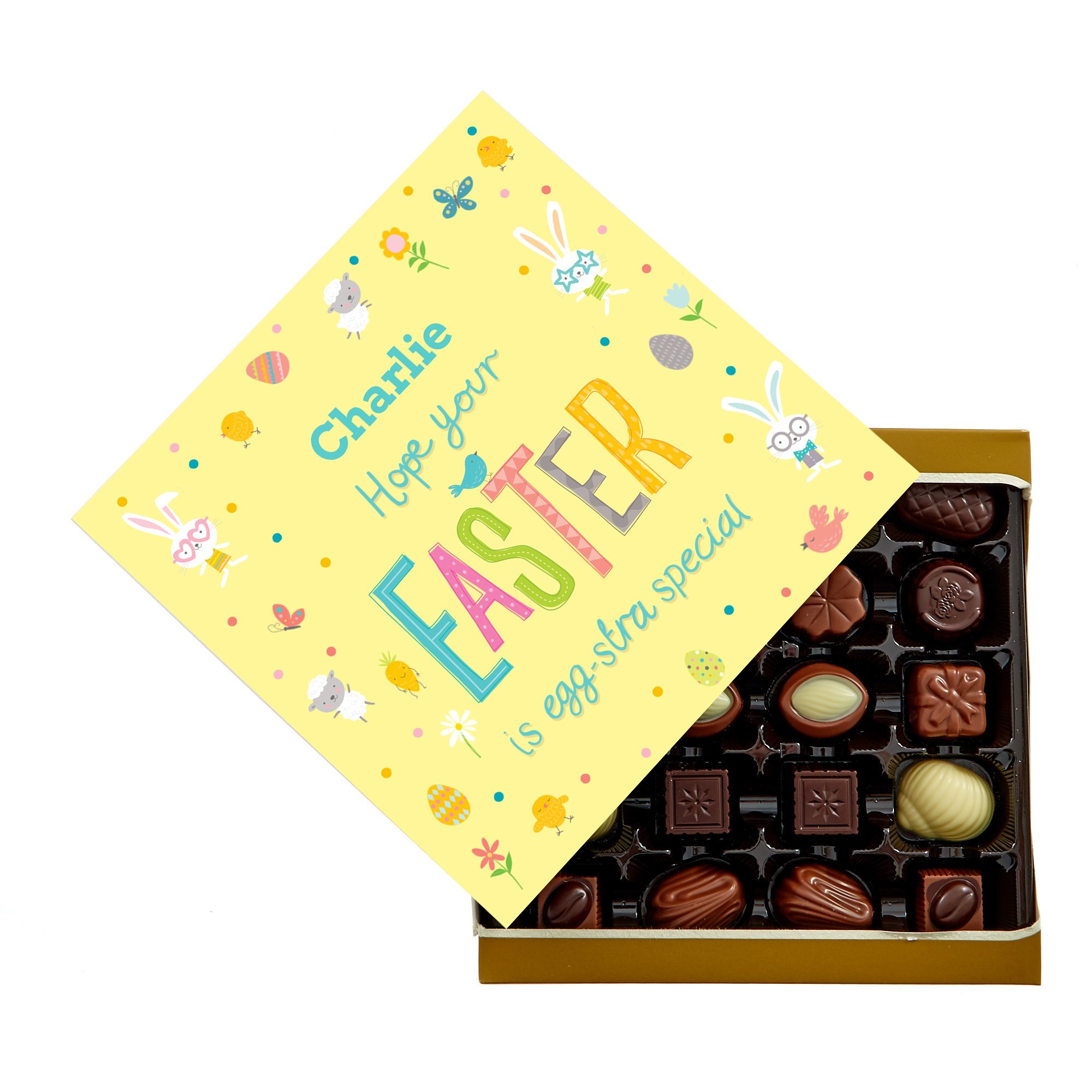 Personalised Easter Belgian Chocolates - Egg-stra Special