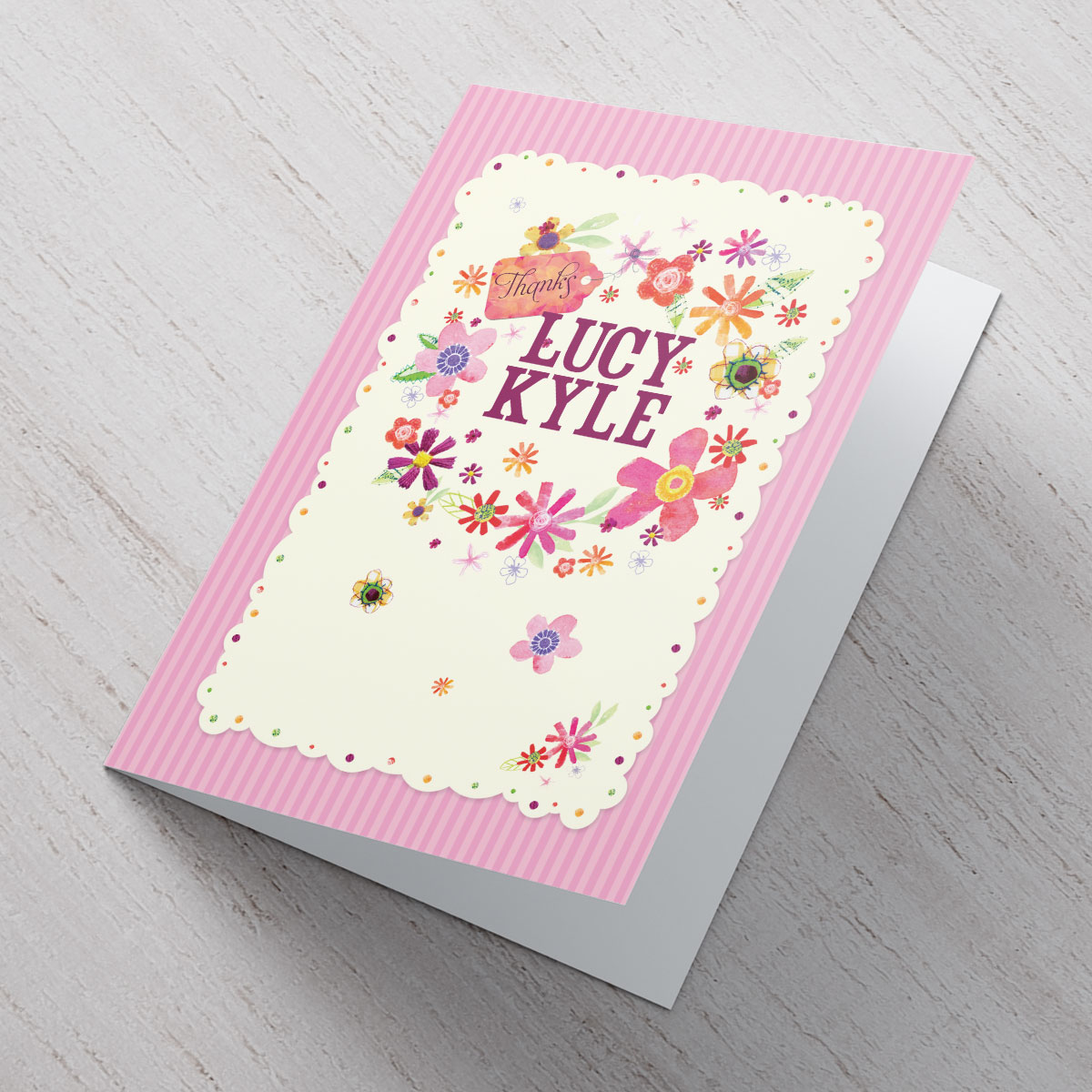 Personalised Thank You Card - Flowers & Thanks