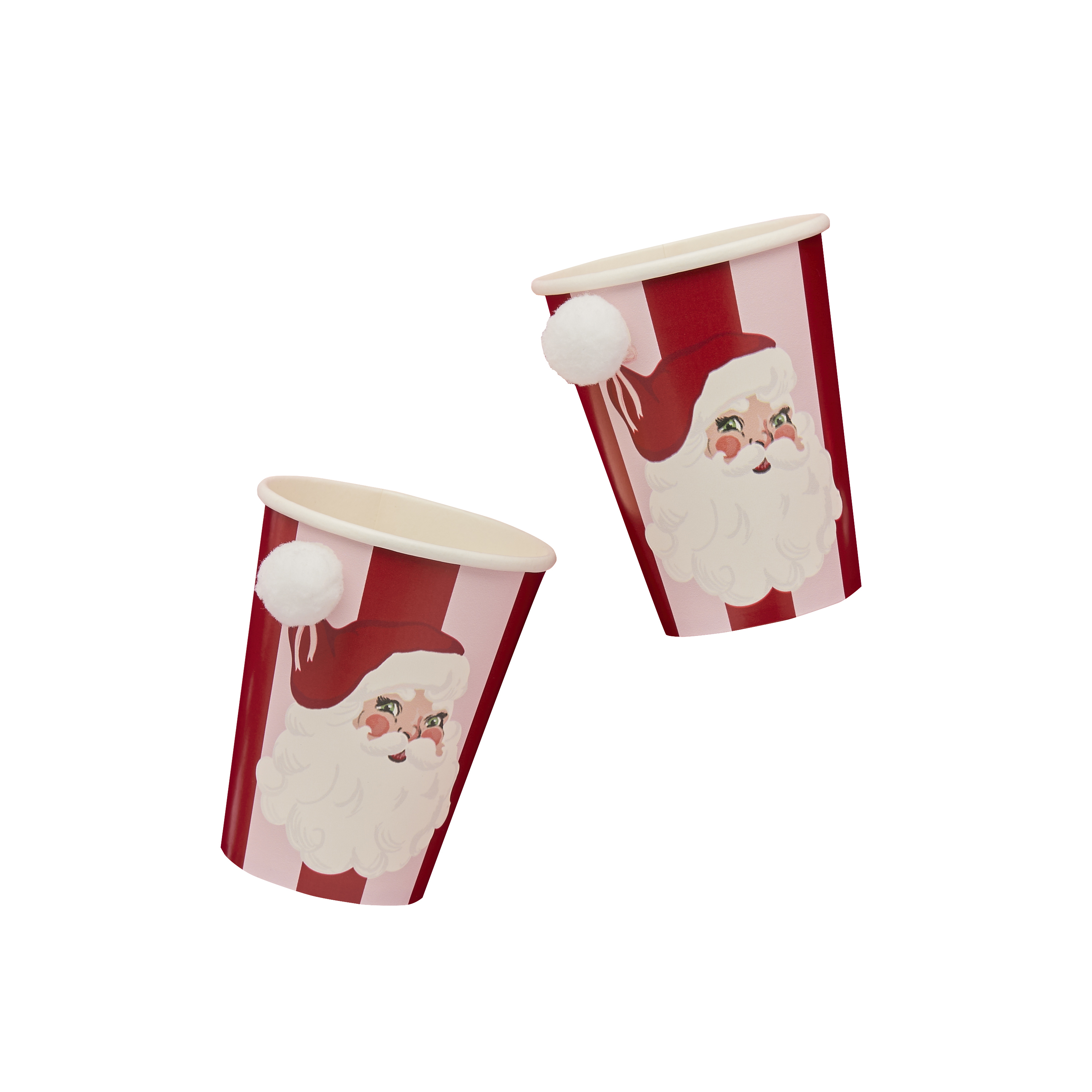 Vintage Santa Paper Cups - Pack of 8
