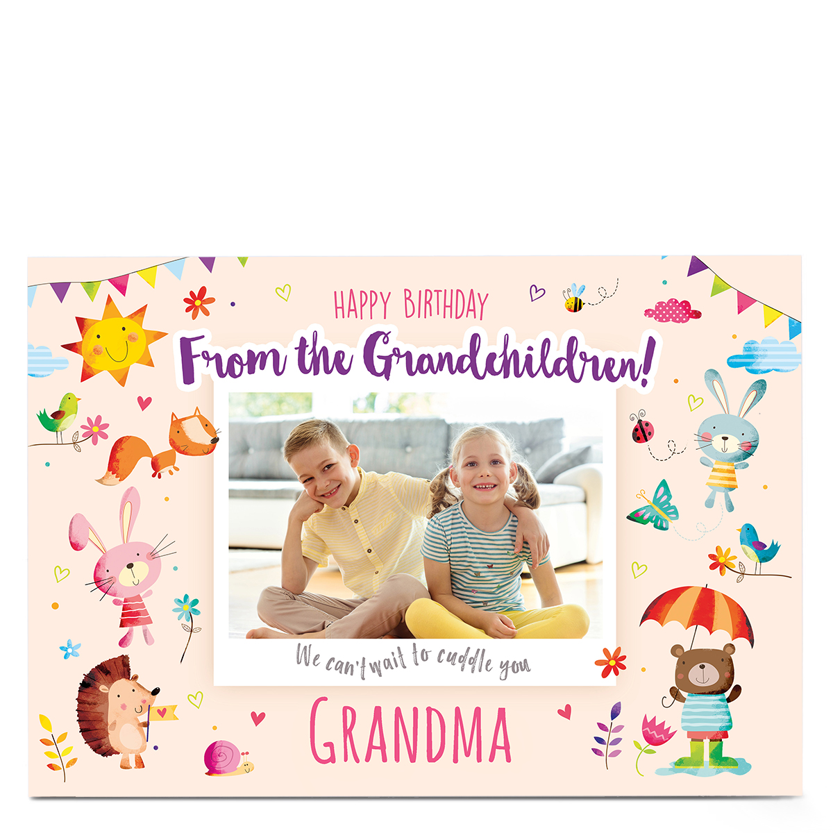 Photo Birthday Card - Cuddles From The Grandchildren