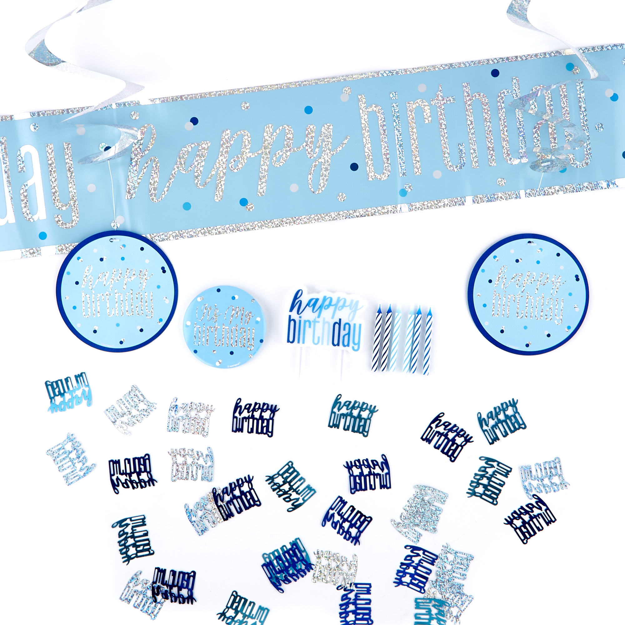 Blue Happy Birthday Party Accessory Kit - 23 Pieces 