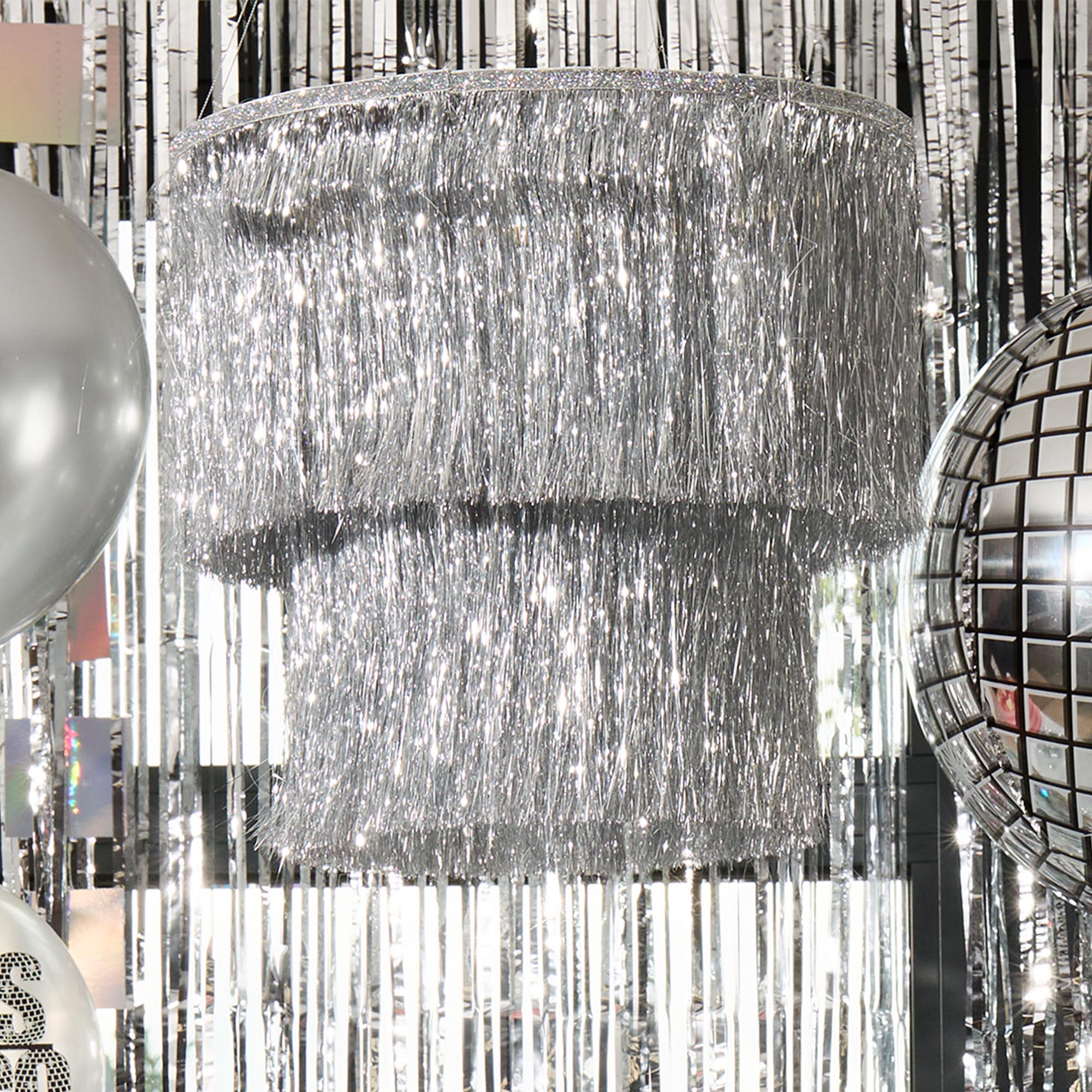 Silver Fringe Chandelier