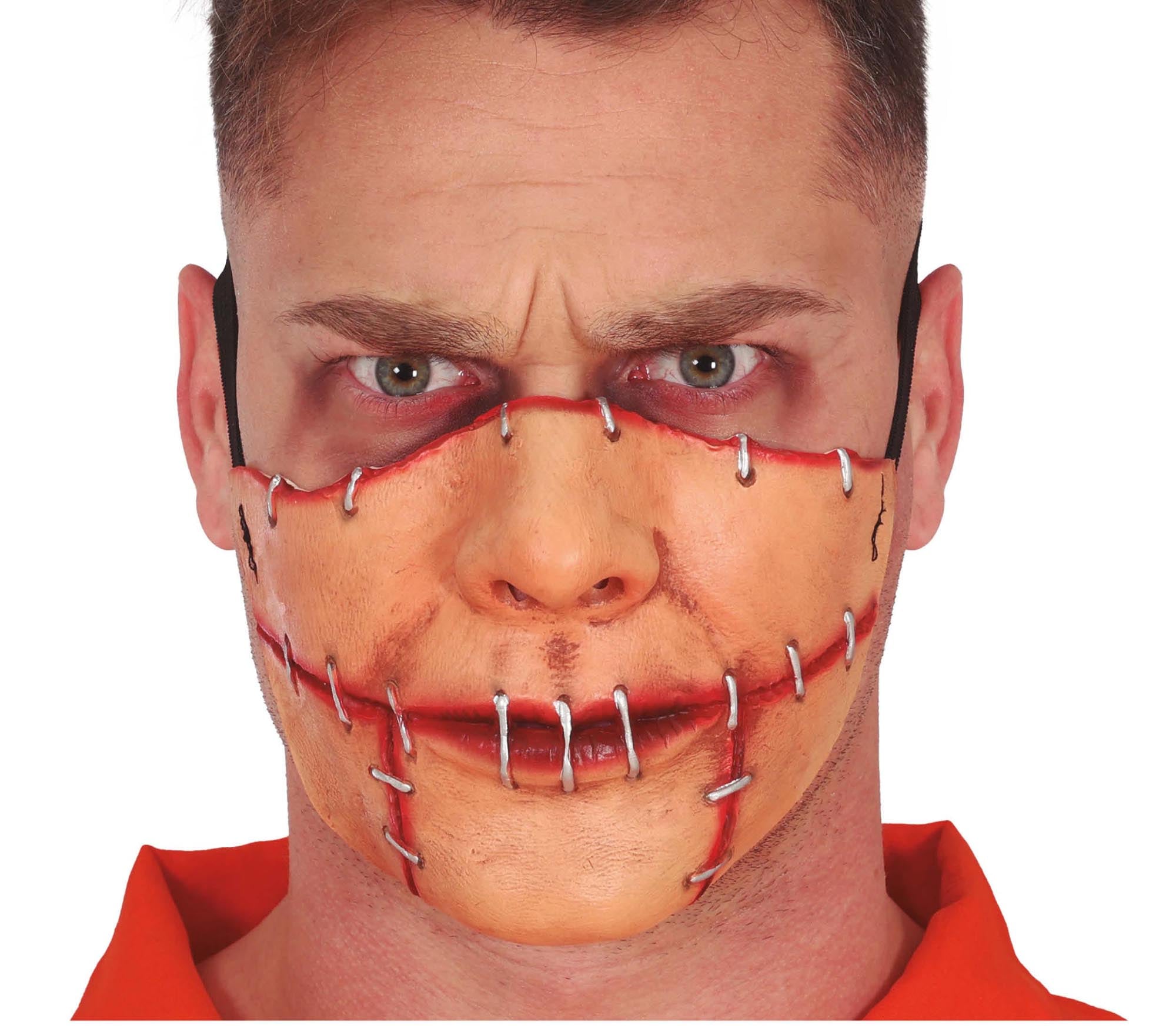 Fancy Dress Sewn Mouth Half Mask
