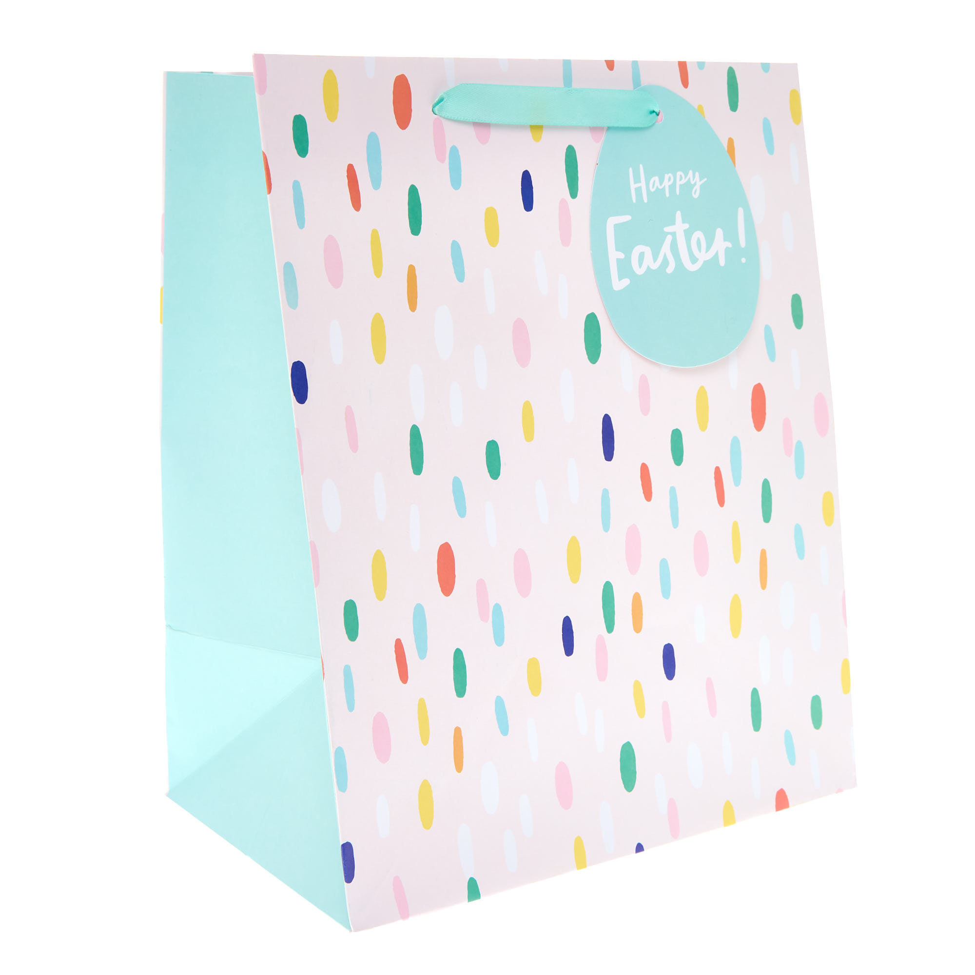 Image of Colourful Dashes Happy Easter Large Portrait Gift Bag
