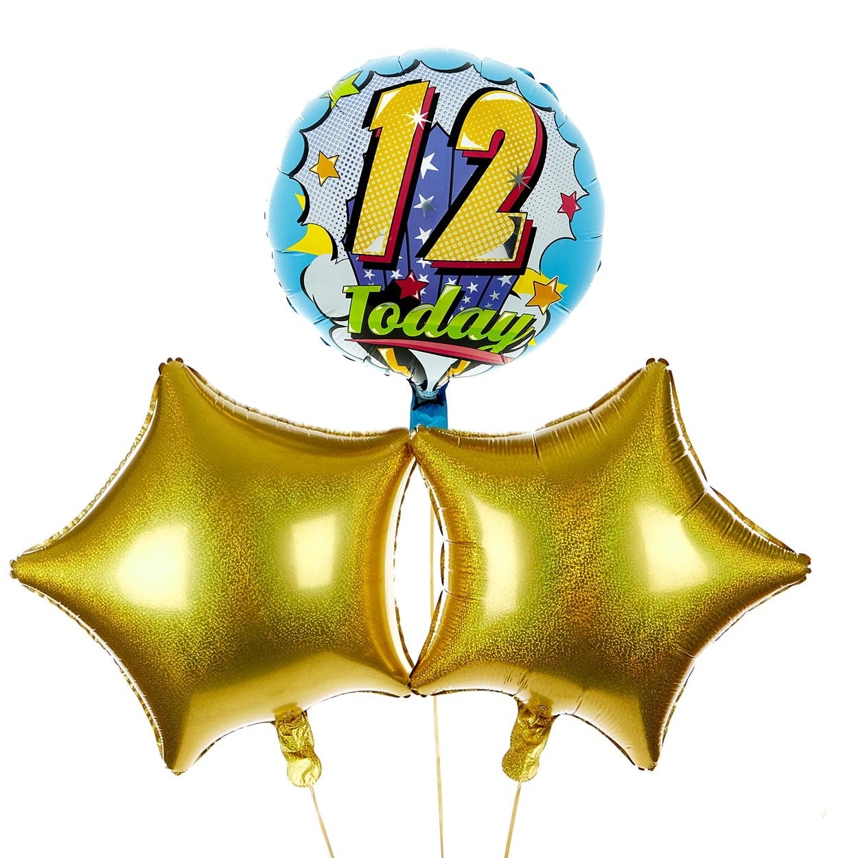 Pop Art 12 Today Birthday Balloon Bouquet - DELIVERED INFLATED!
