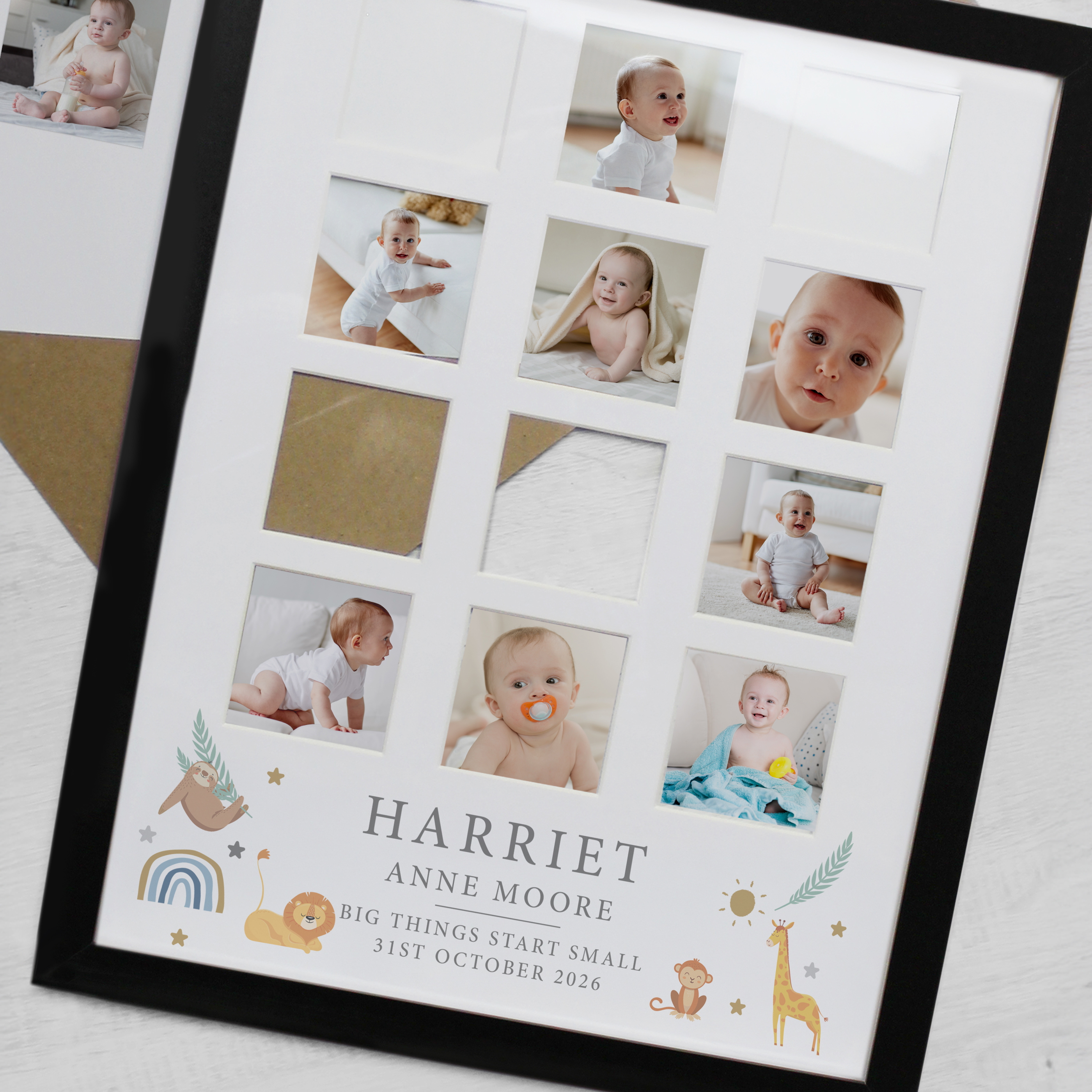 Personalised Animals Black Multi Photo Frame