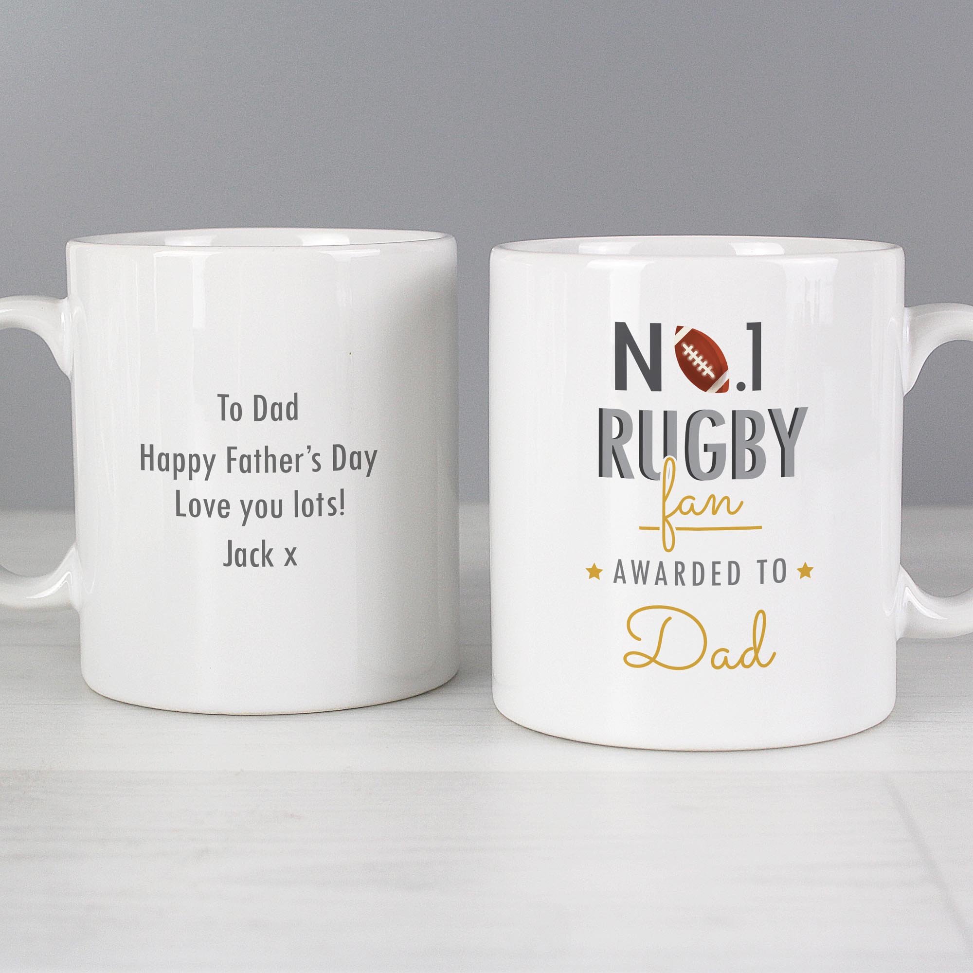Personalised No.1 Rugby Fan Mug