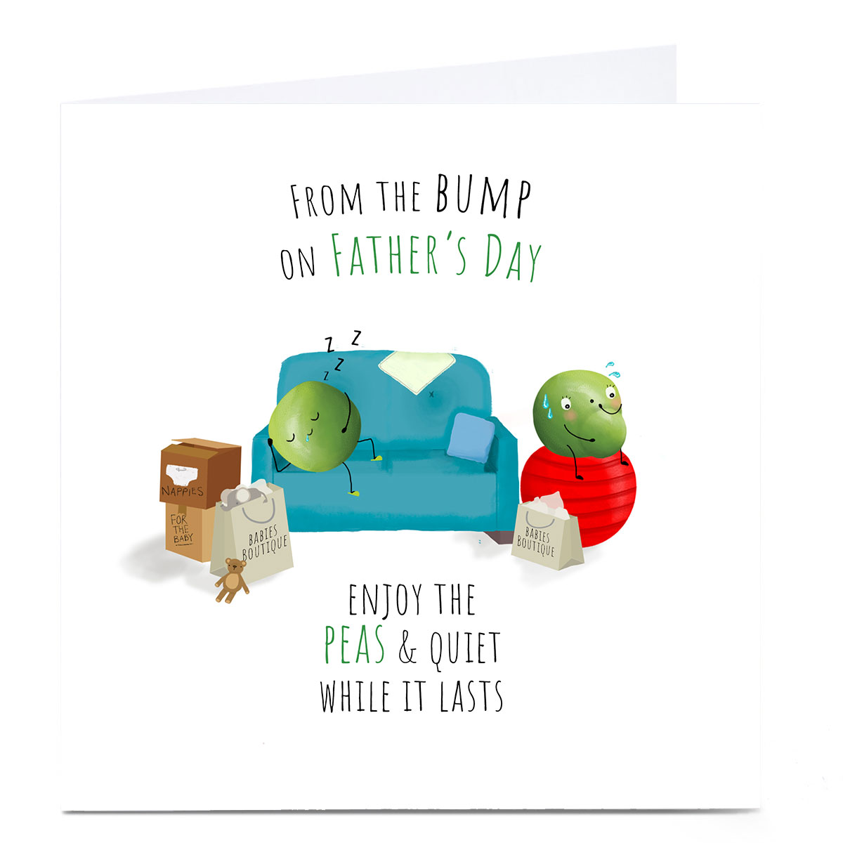 Personalised Father's Day Card - From Bump, Peas & Quiet