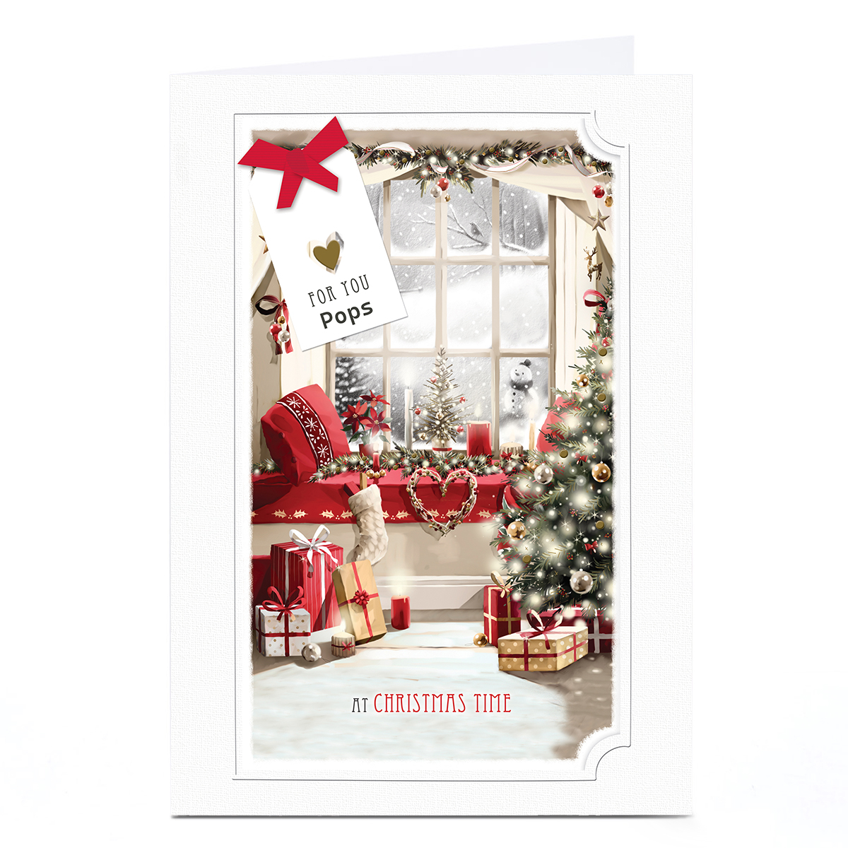Christmas Card - Festive Bay Window, Pops