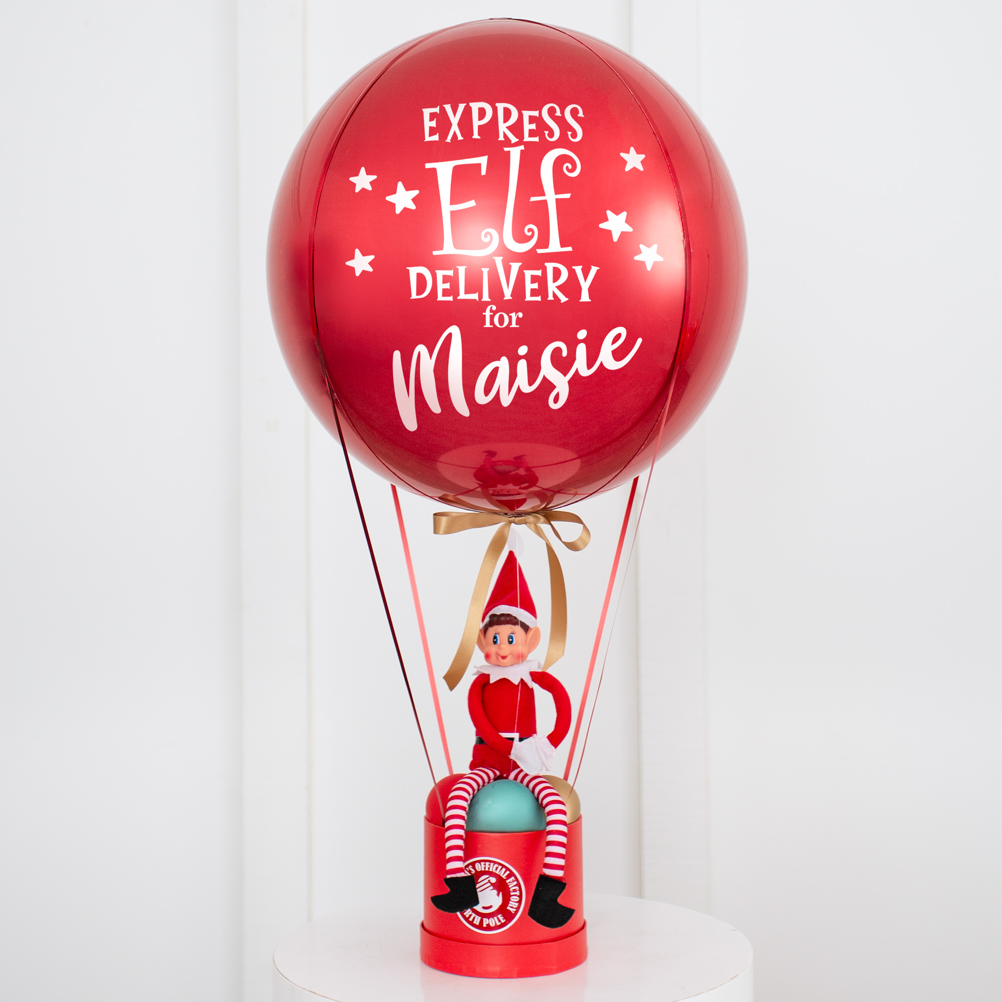 Elf Arrival Personalised Hot Air Balloon - Delivered Inflated!