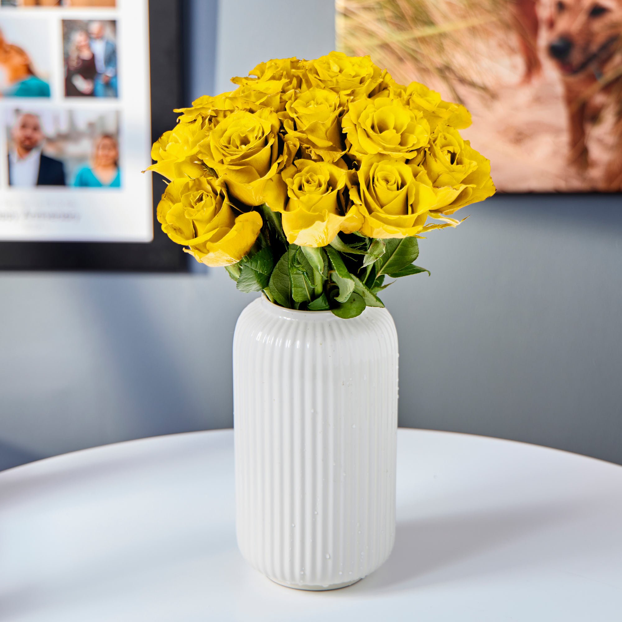 Blossoming Gifts Simply 12 Yellow Roses Flower Bouquet - Free Delivery!