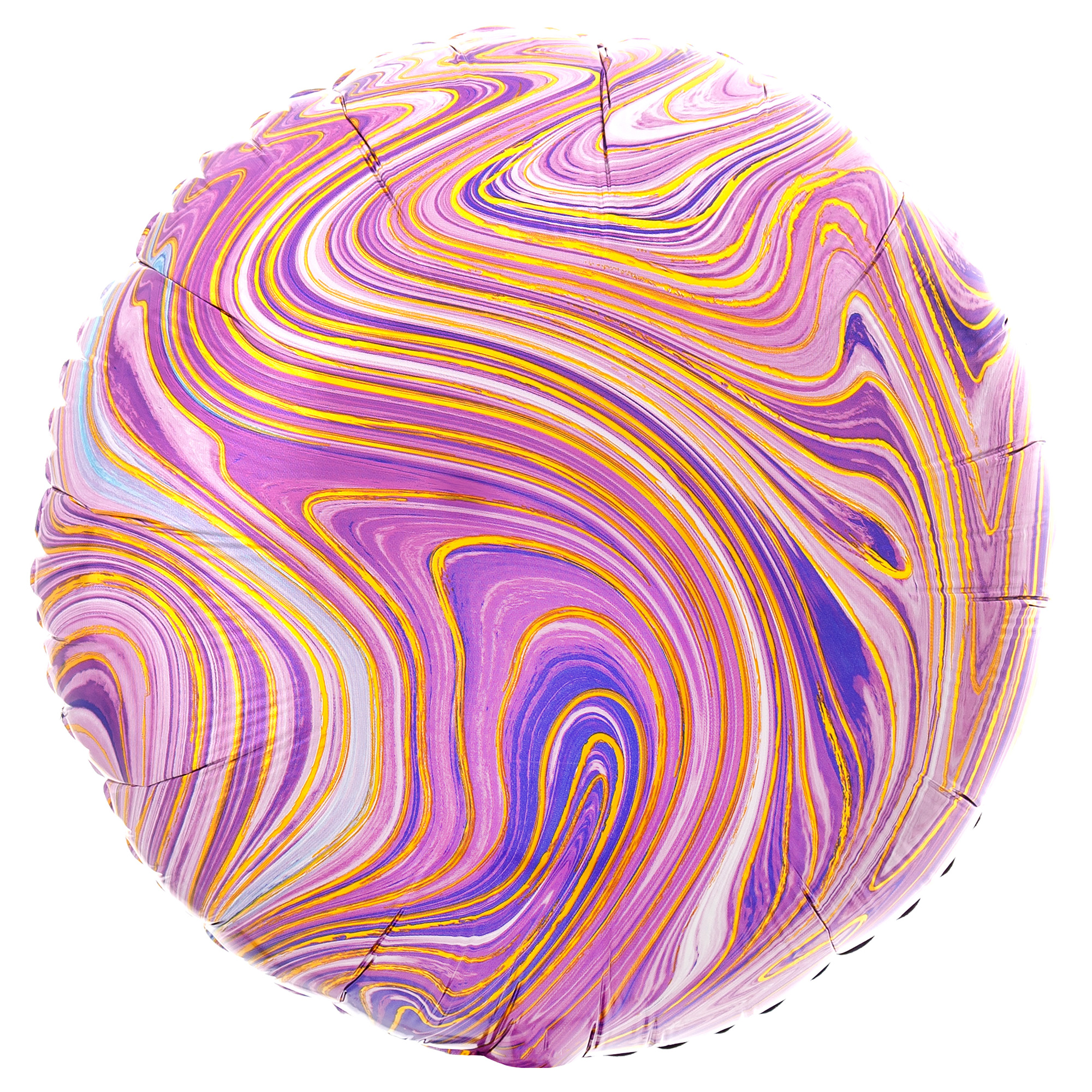 Purple Marble-Effect 17-Inch Round Foil Helium Balloon