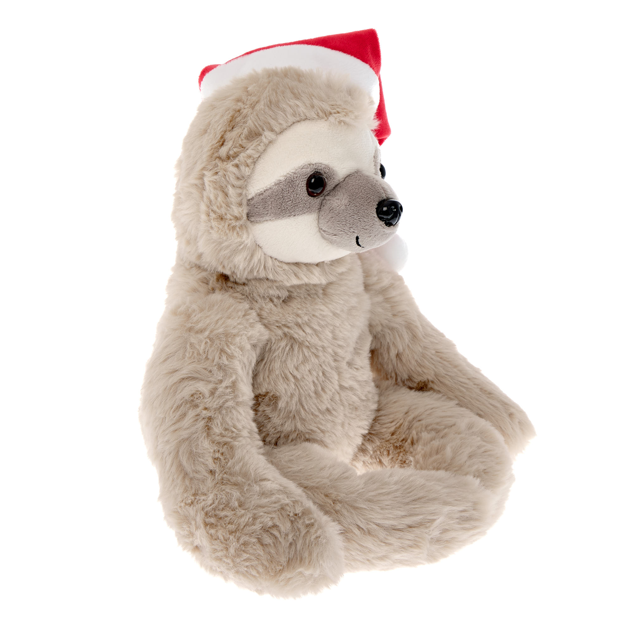 Medium Sloth In Santa Hat Soft Toy