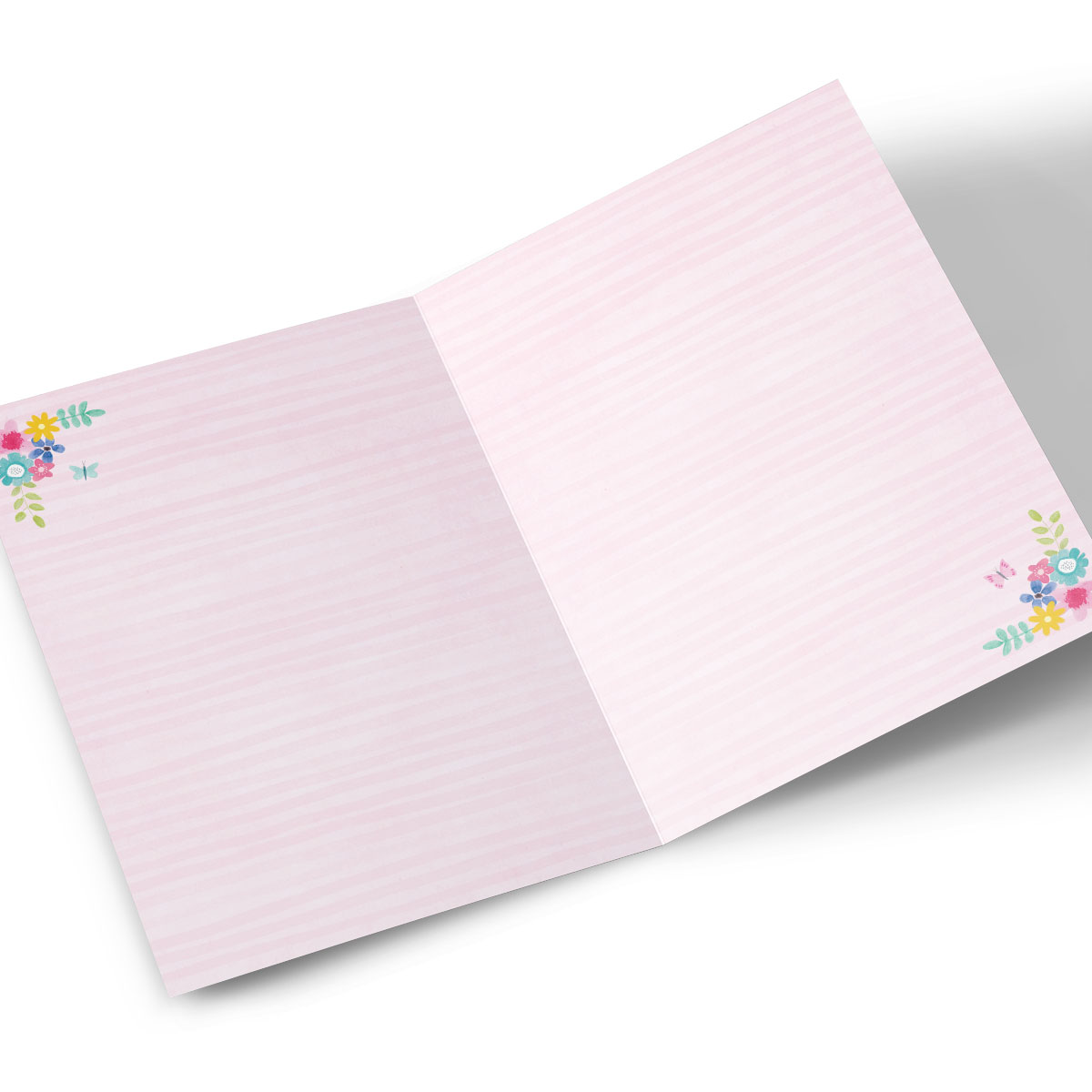 Personalised Birthday Card - Stripes & Flowers, Editable Age