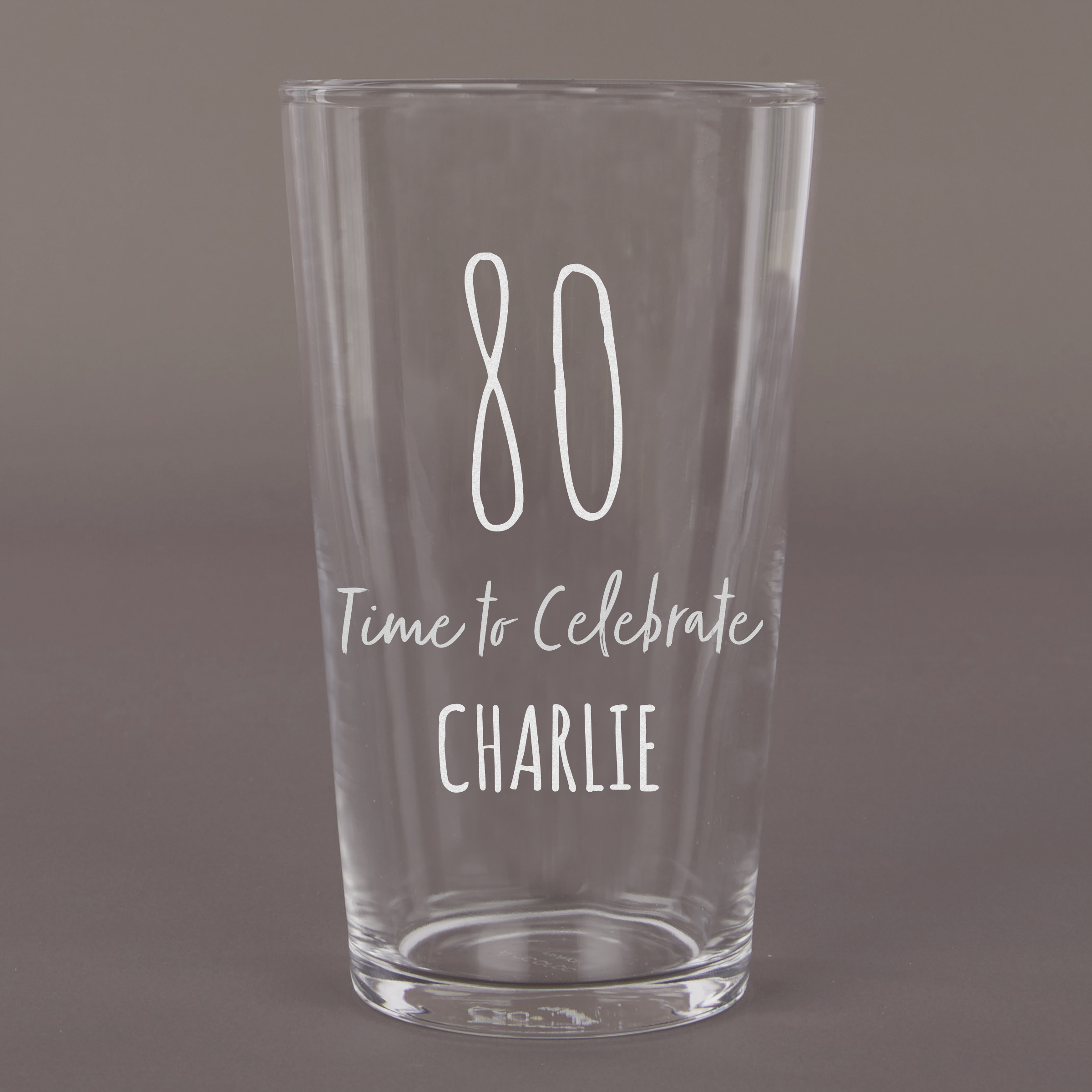 Personalised 80th Birthday Pint Glass - Time To Celebrate