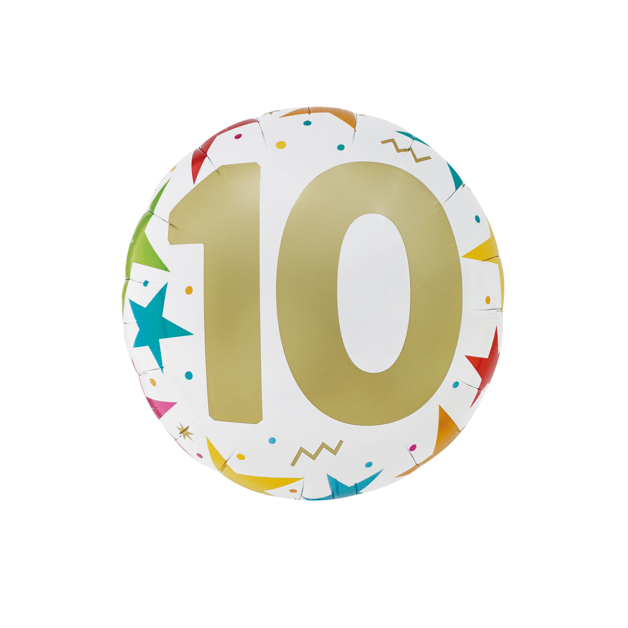 Starry 10th Birthday 31-Inch Foil Helium Balloon