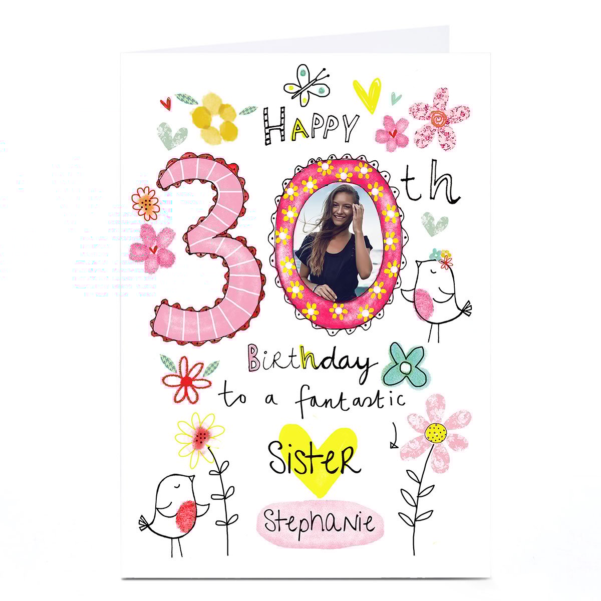 Photo 30th Birthday Card - To A Fantastic Sister