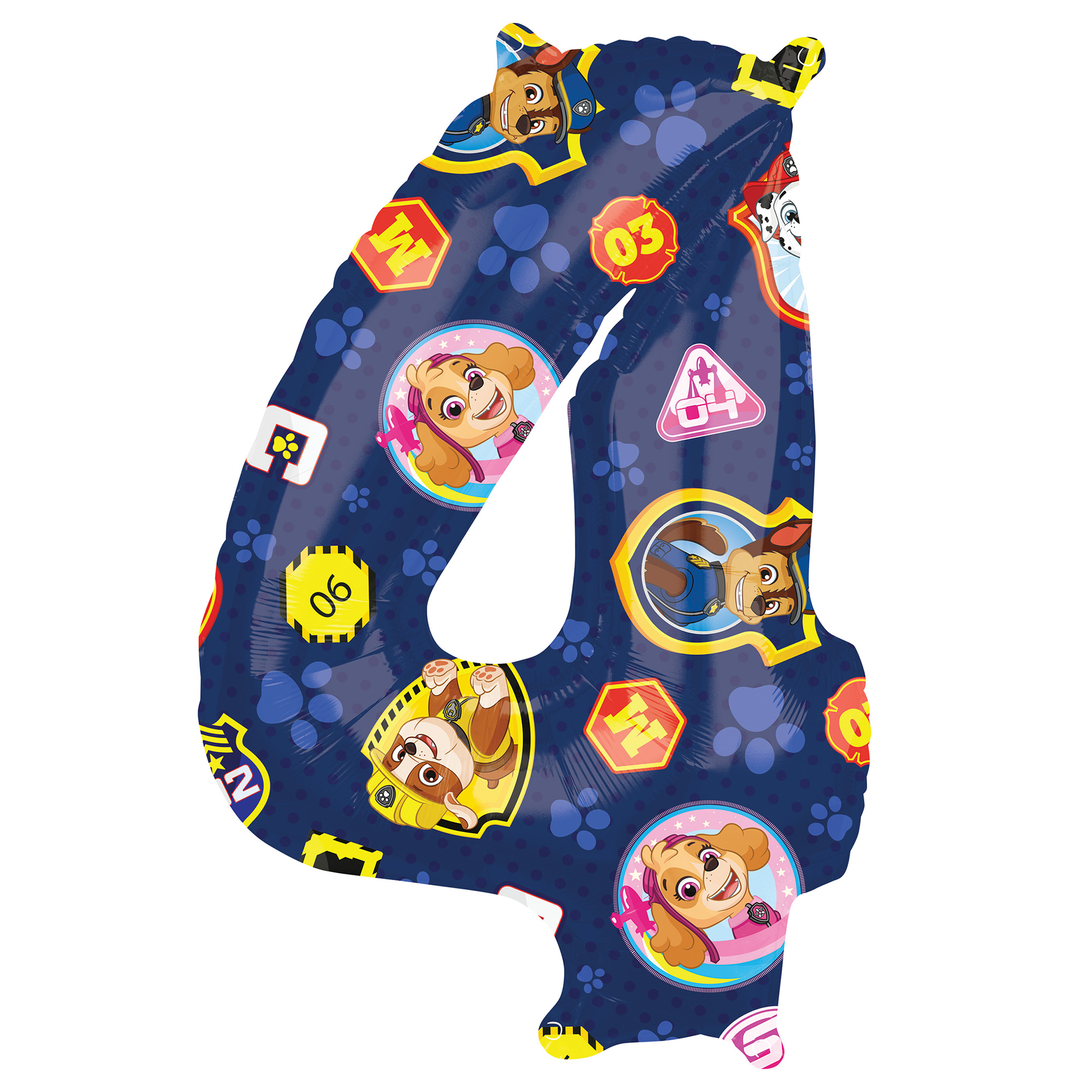 Paw Patrol Number 4 34-Inch Foil Helium Balloon