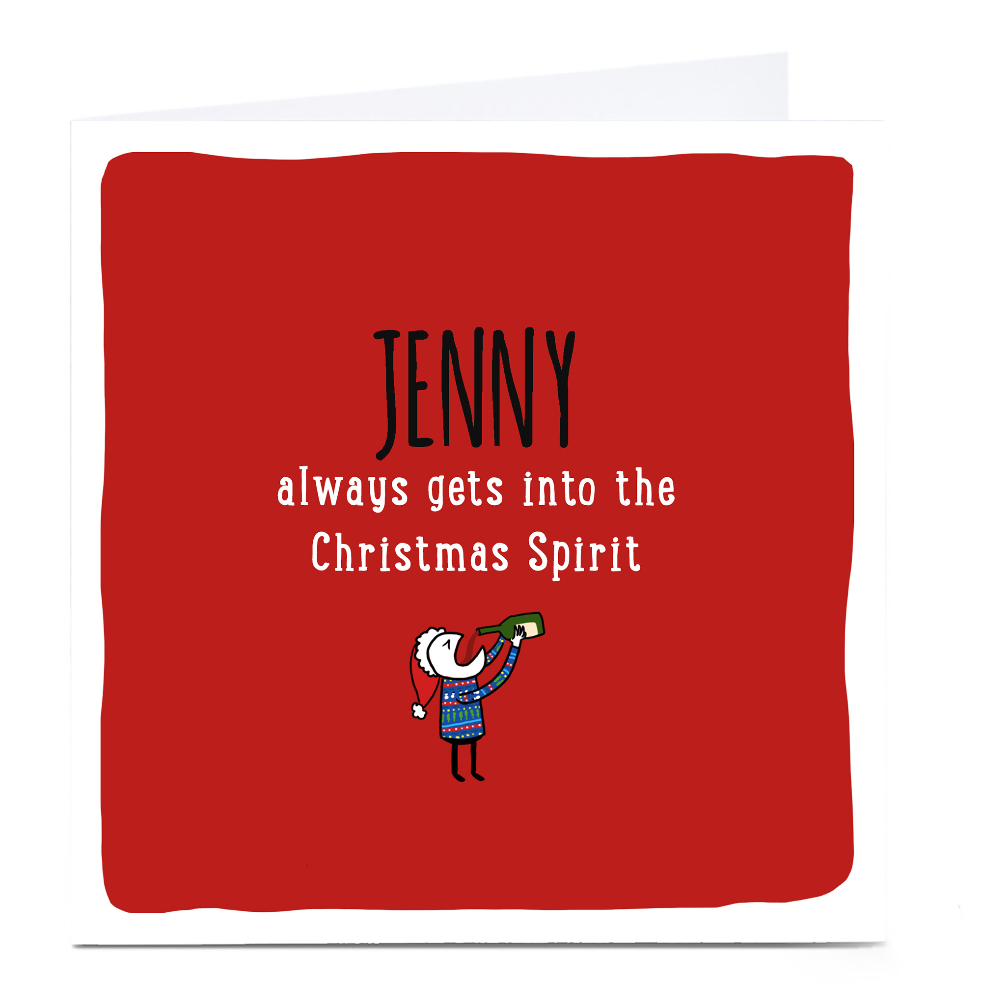 Personalised Cheeky Christmas Card - Christmas Spirit