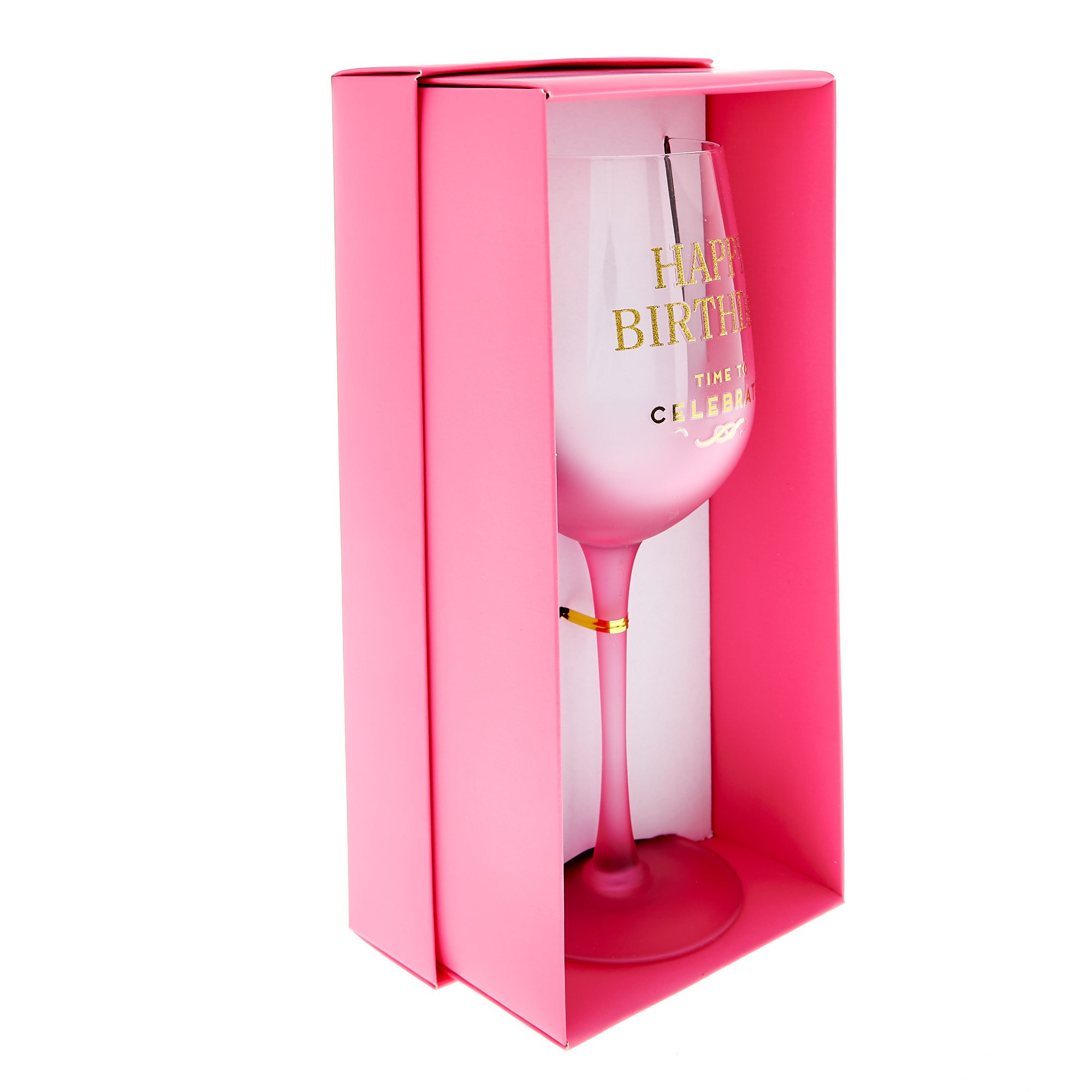 Happy Birthday Wine Glass - Time To Celebrate 