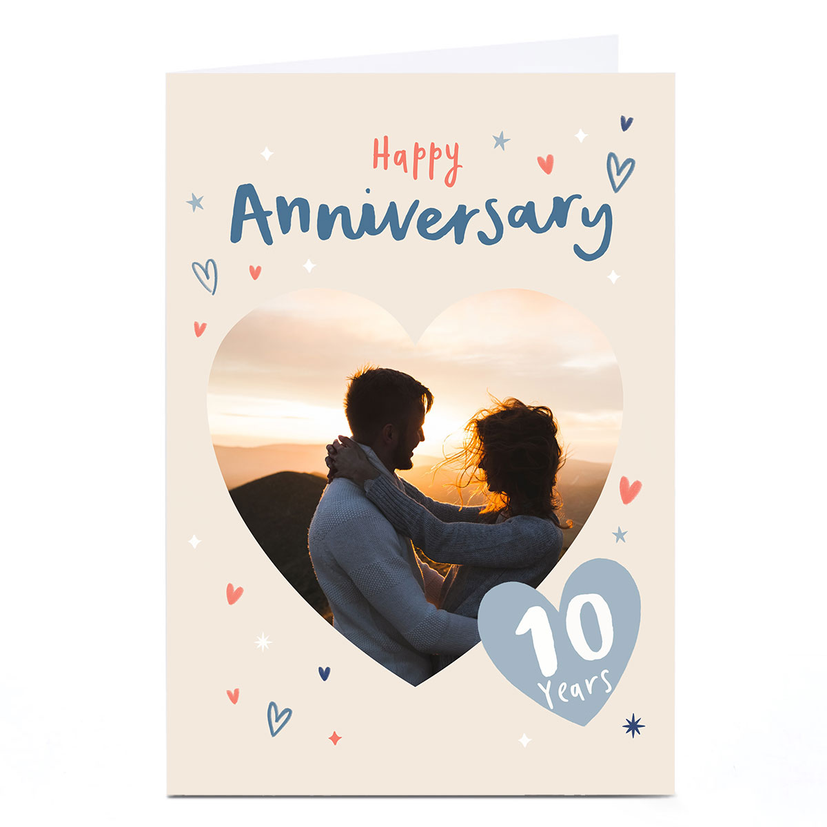 Personalised Anniversary Photo Card - Happy Anniversary, 10 Years