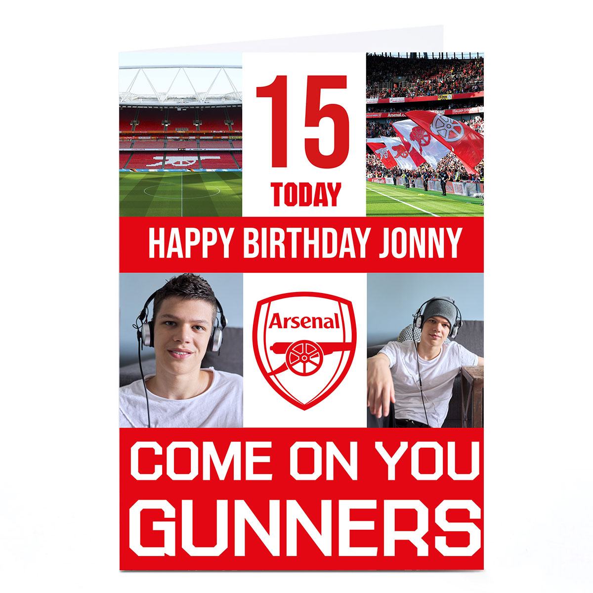 Photo Football Birthday Card - Come On You Gunners