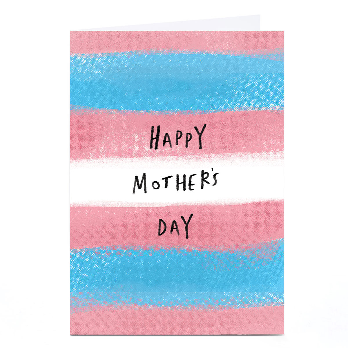 Mother's Day Card - Happy Mother's Day Pink Blue Stripes