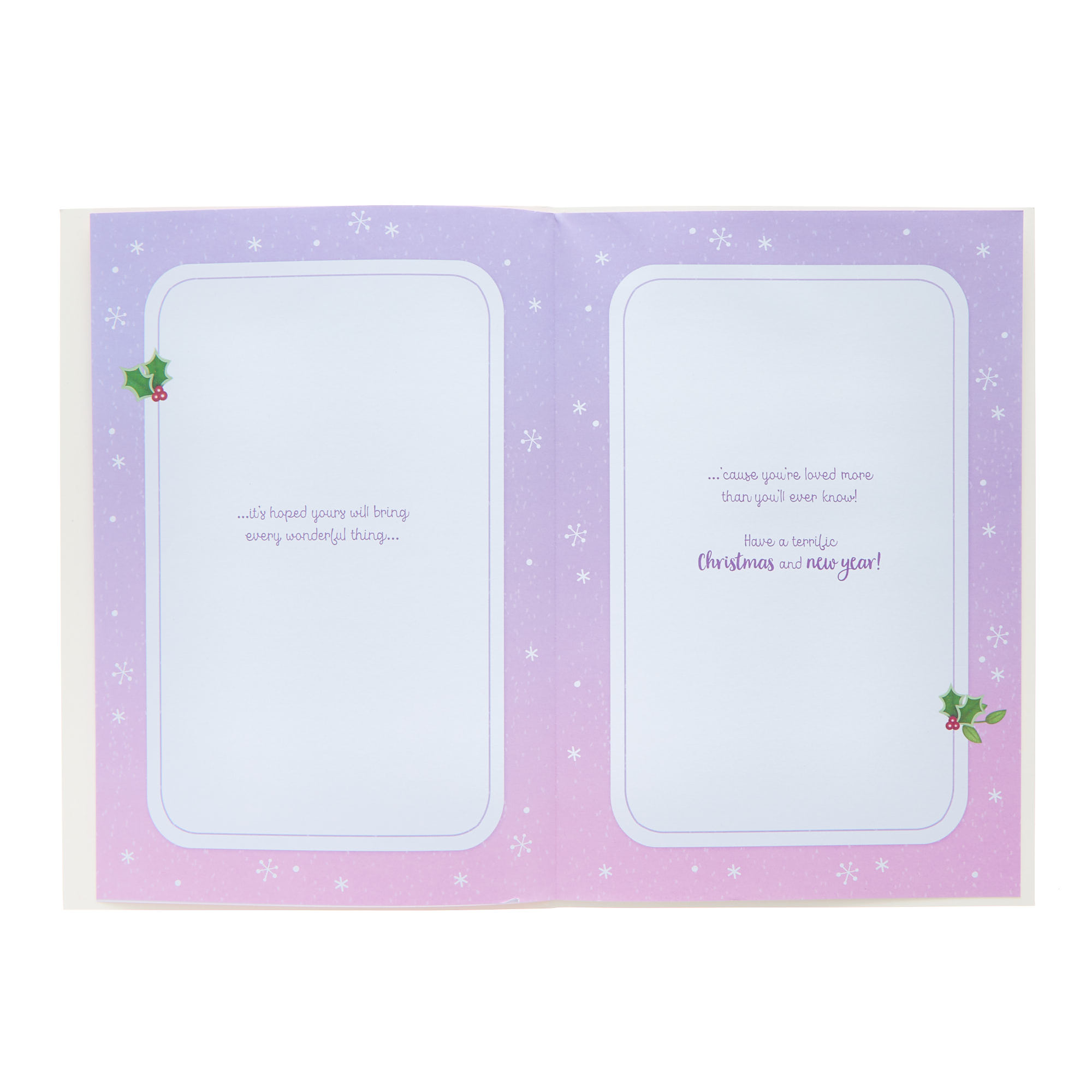 Granddaughter Hugs Carousel Christmas Card