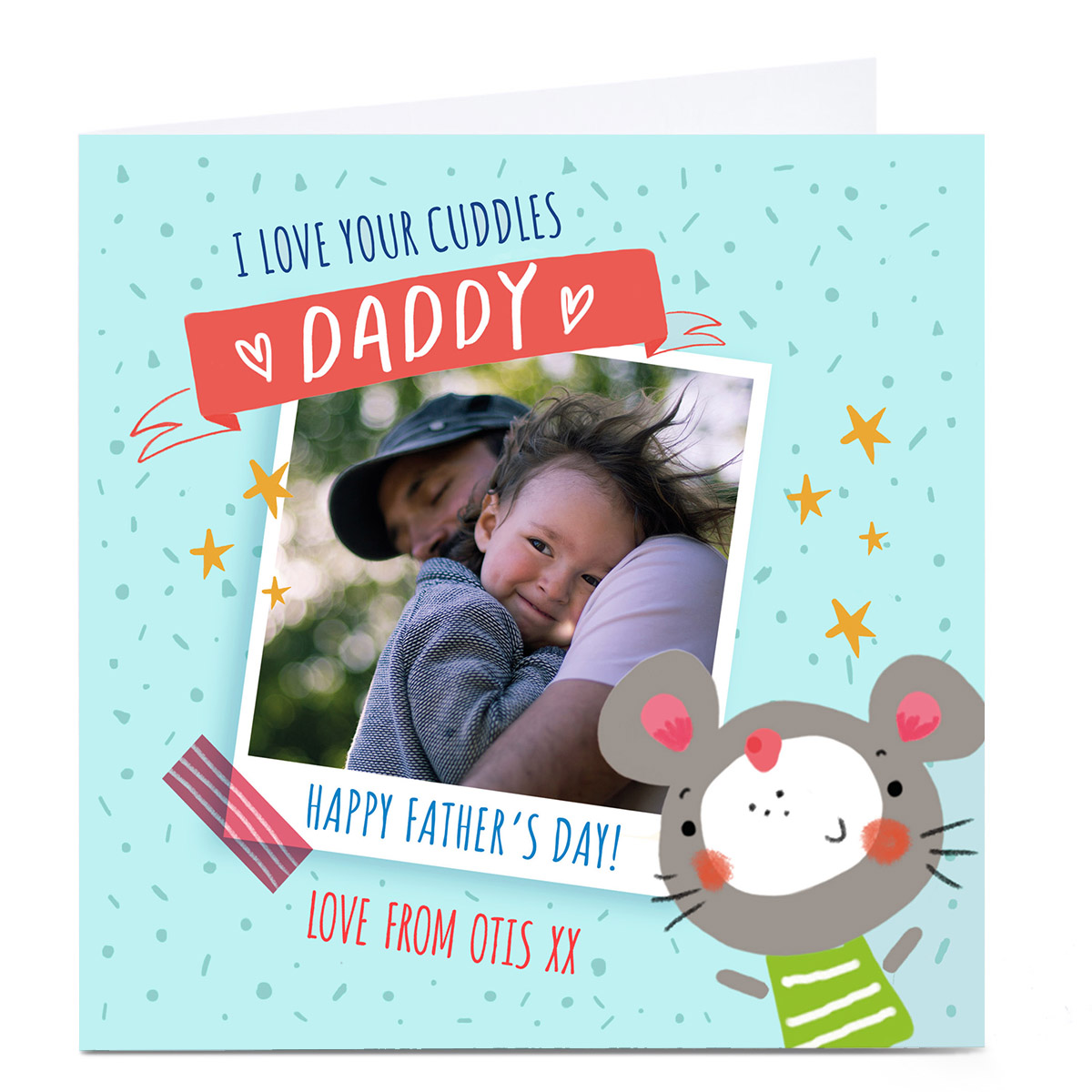 Photo Carol Richardson Father's Day Card - Daddy Cuddles, Blue