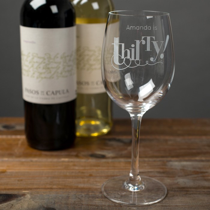Personalised 30 Years Old Wine Glass
