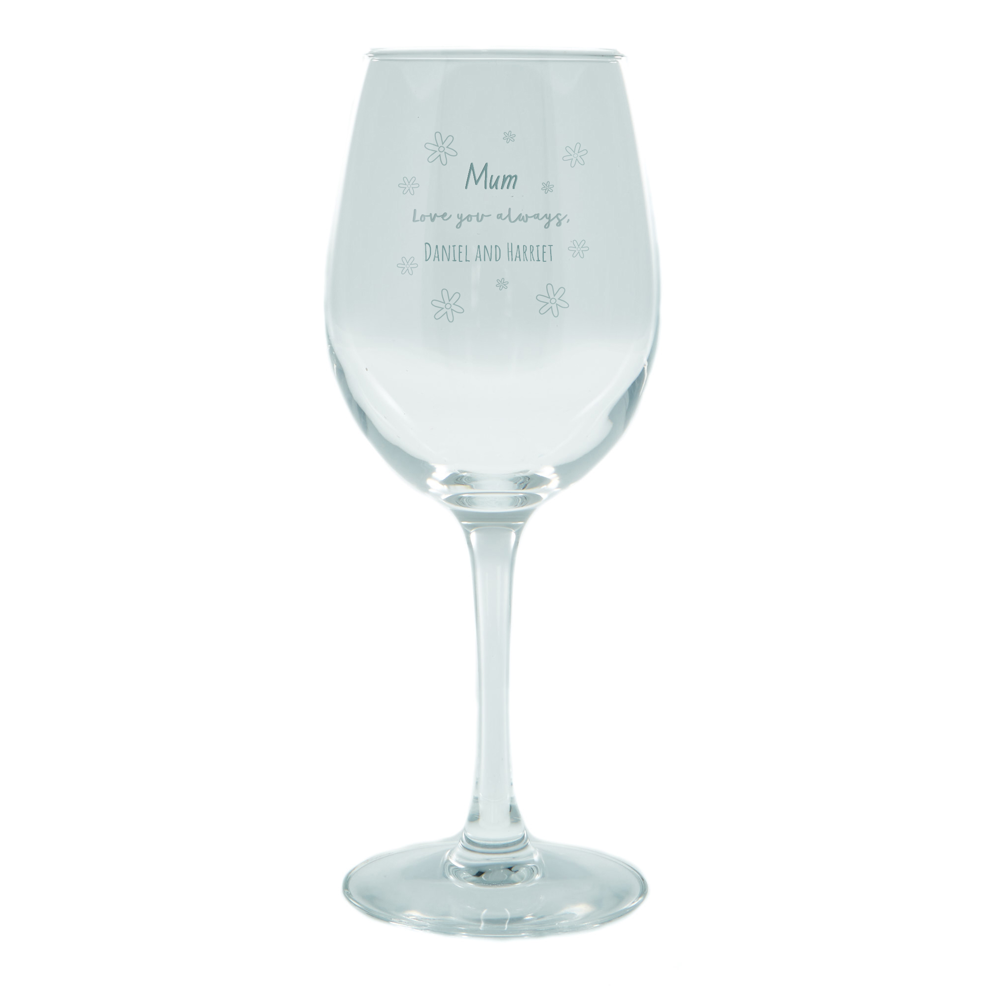 Personalised Flowers Wine Glass - Love You Always