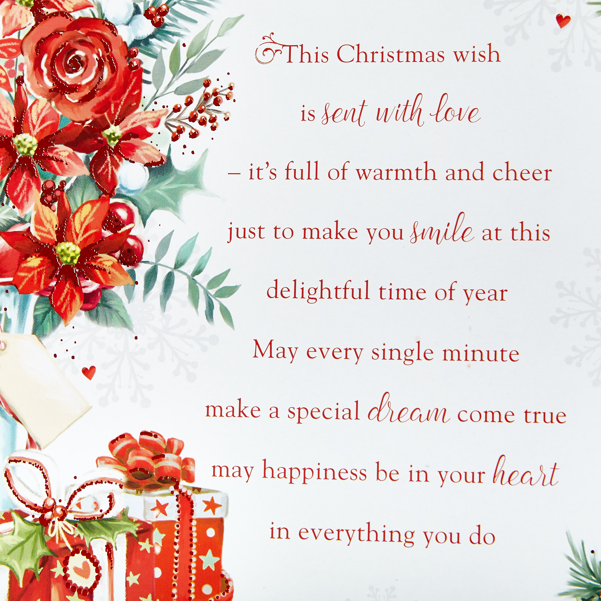 Christmas Card - Granddaughter, Christmas Roses