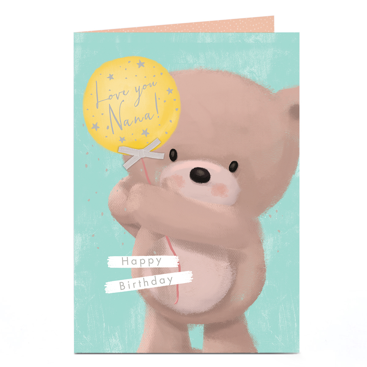 Birthday Card - Baby Bear with Balloon, Nana