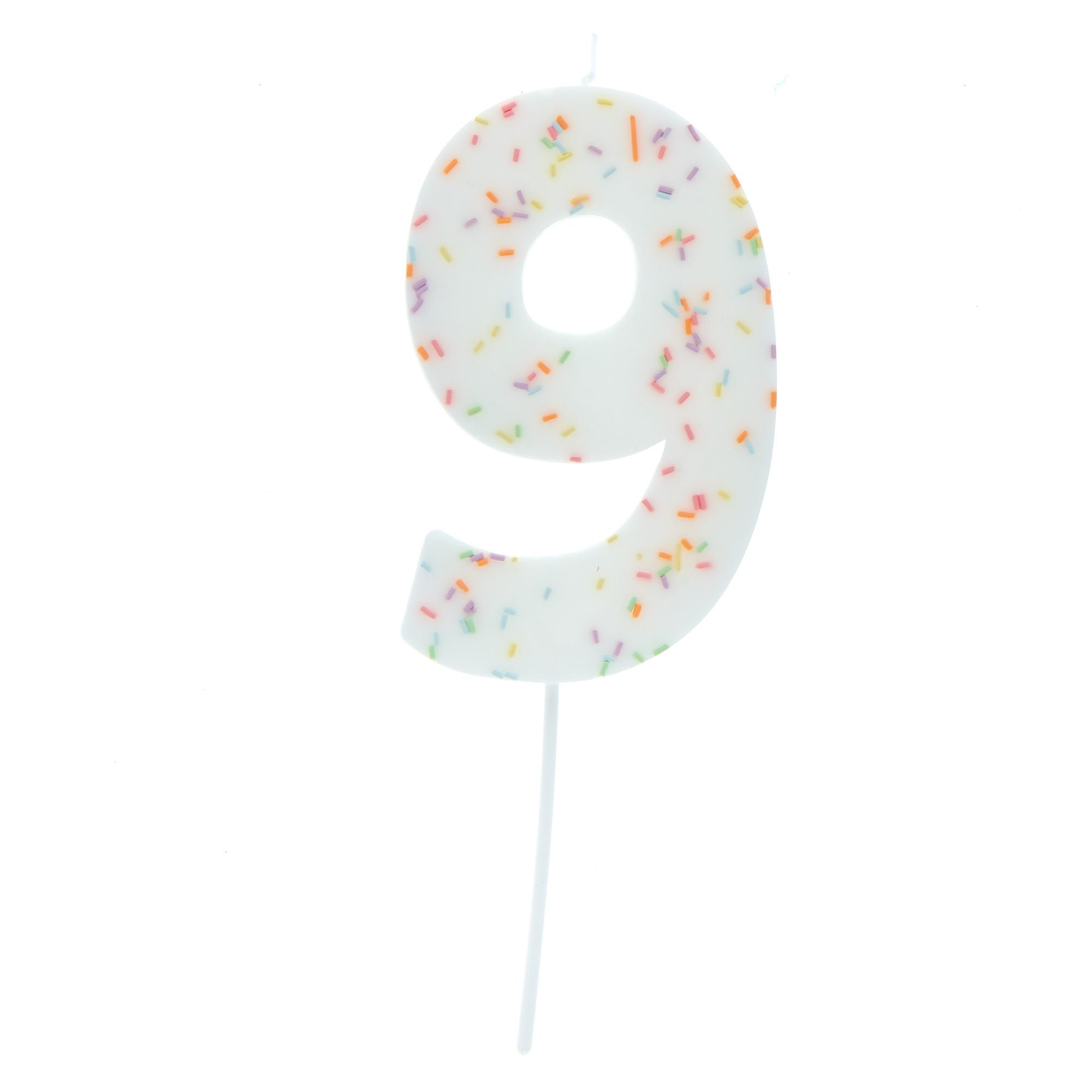 Jumbo Number '9' Sprinkle Candle 