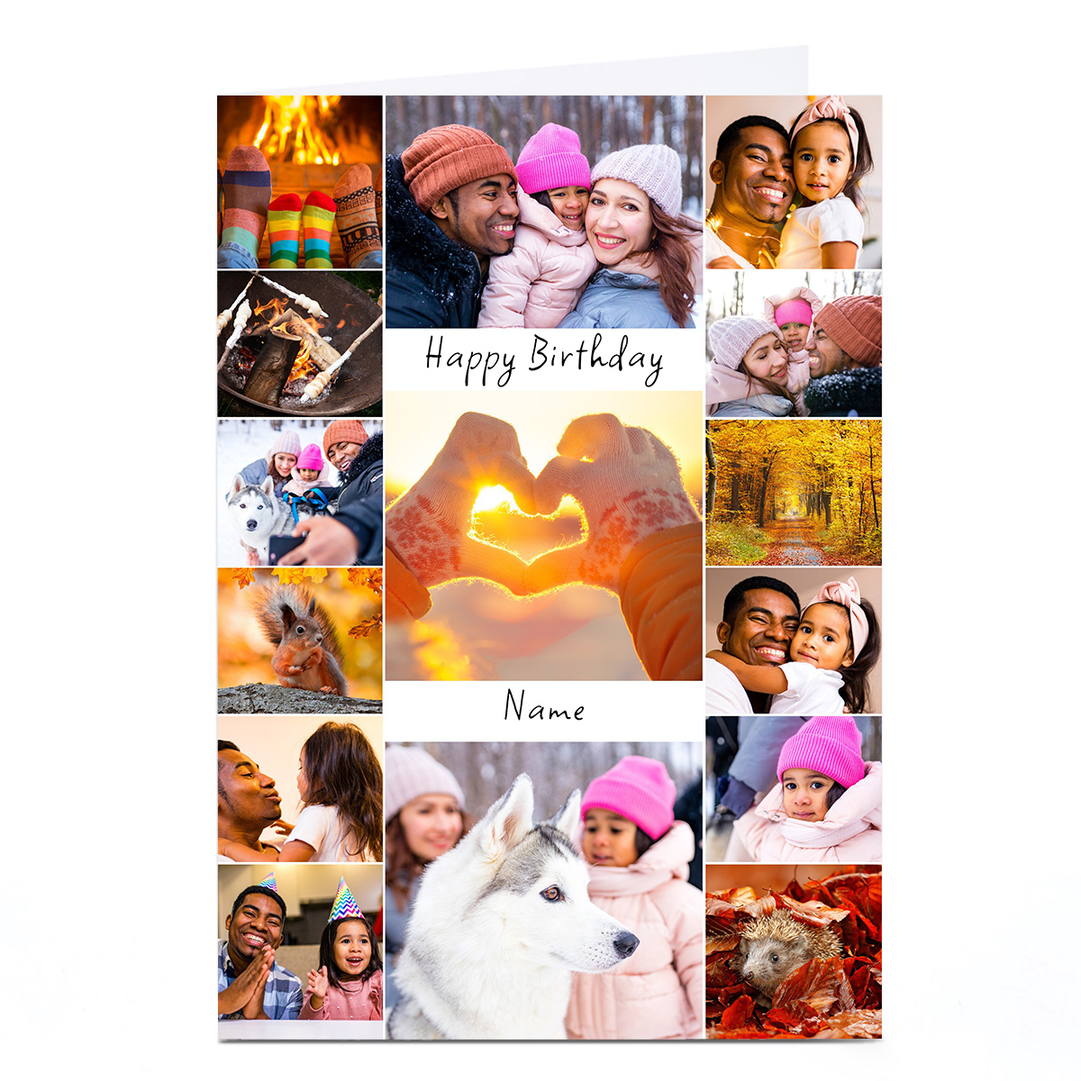 Photo Birthday Card - 15 Photos with Editable Text