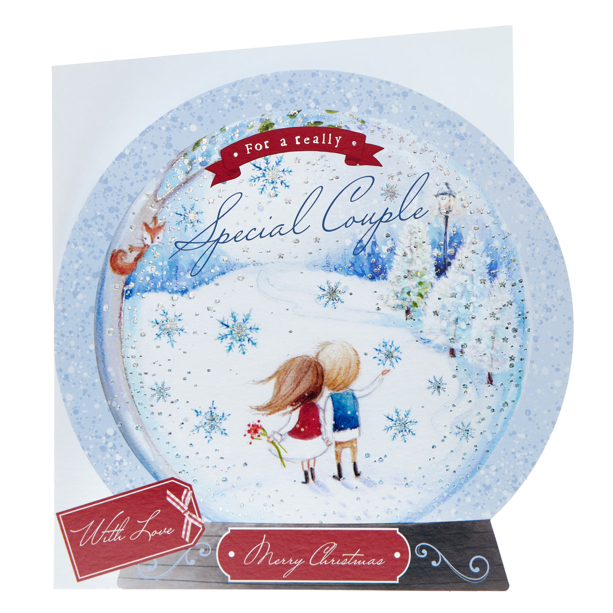 Special Couple Snowglobe Christmas Card