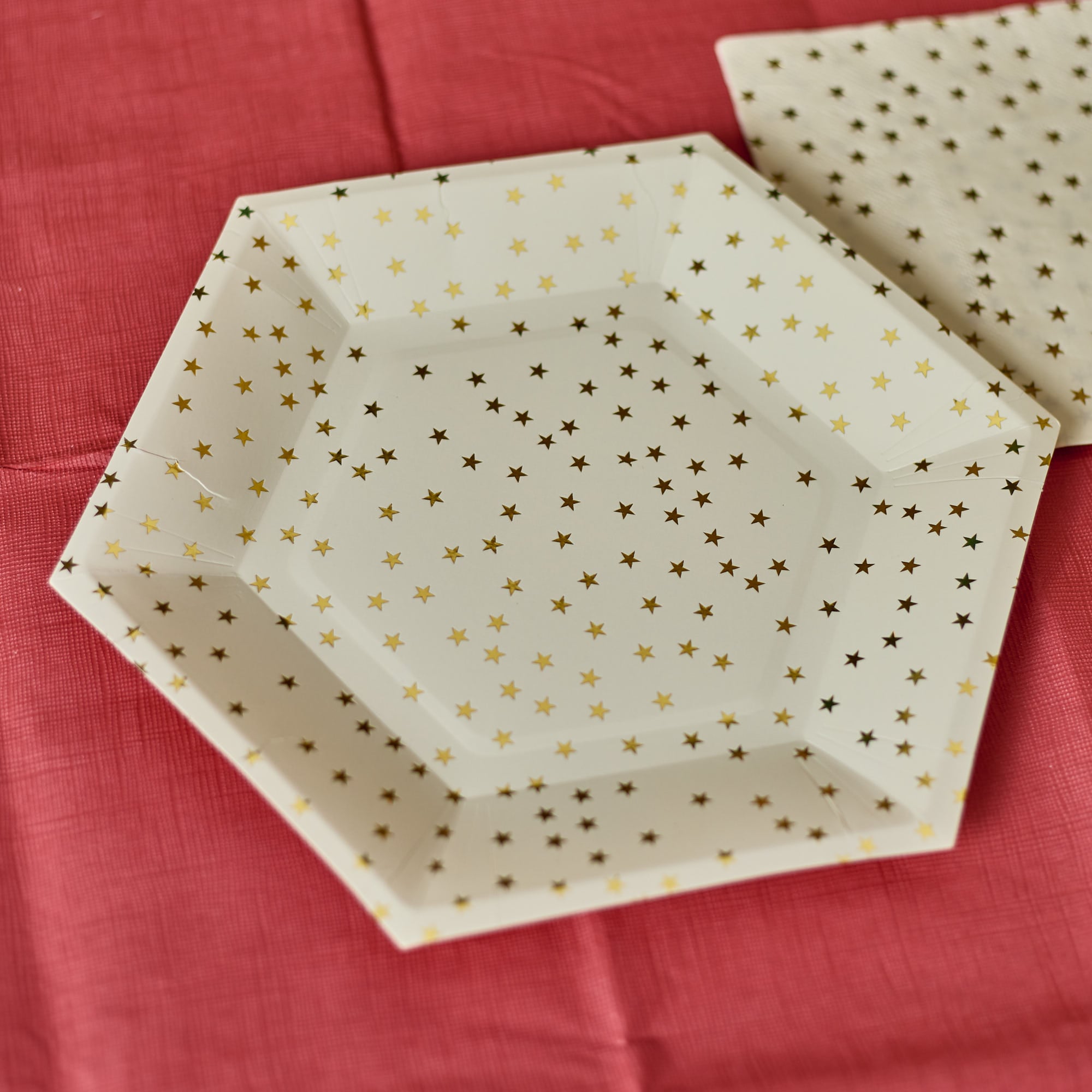 Cream & Gold Starry Paper Plates - Pack of 10